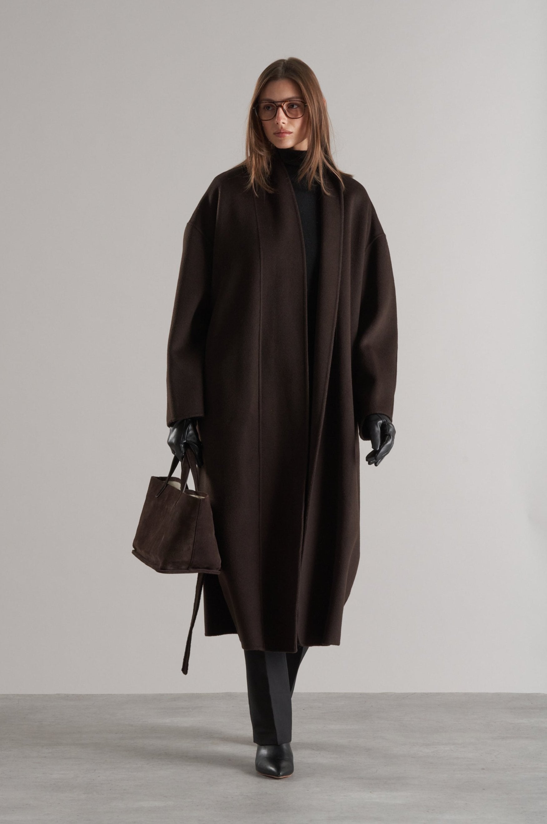 Mir Belted Robe Coat Espresso