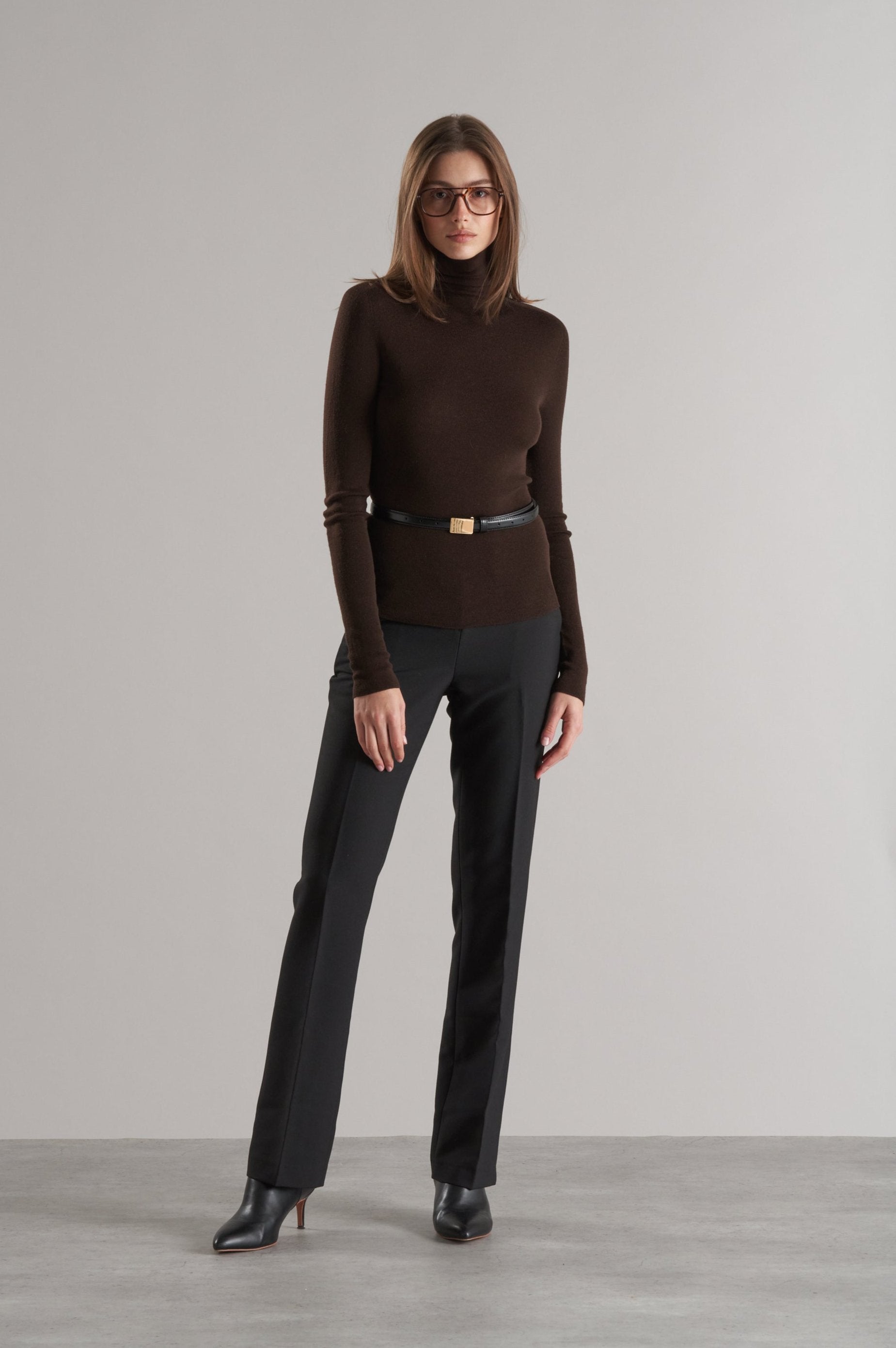 Mol Ultra Thin Merino Turtleneck Cocoa
