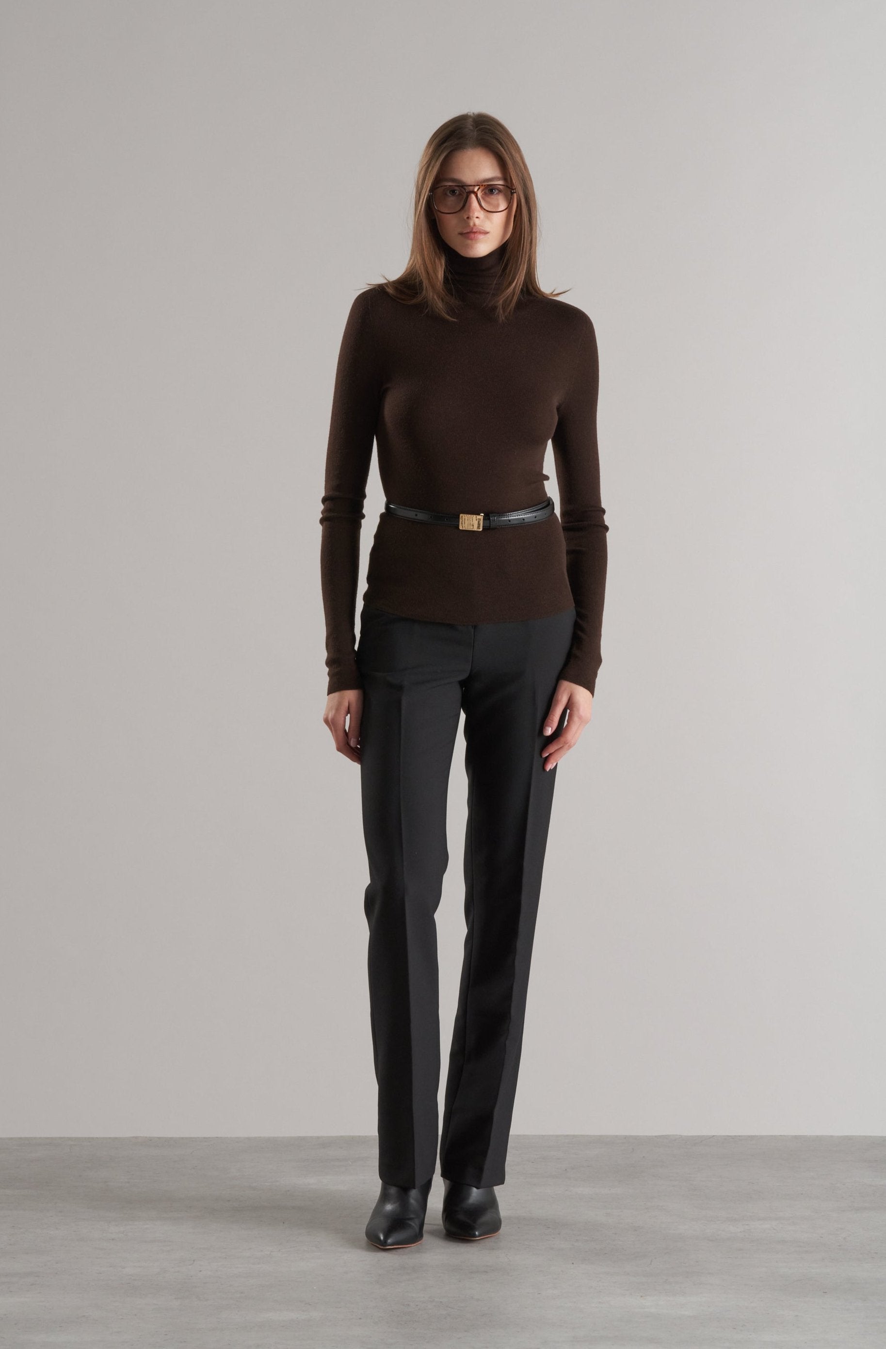 Mol Ultra Thin Merino Turtleneck Cocoa