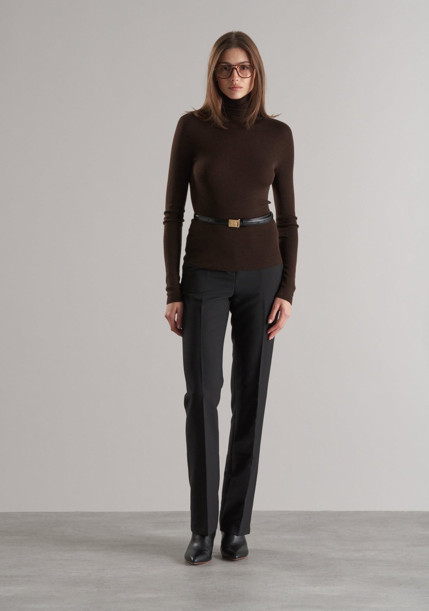 Mol Ultra Thin Merino Turtleneck Cocoa