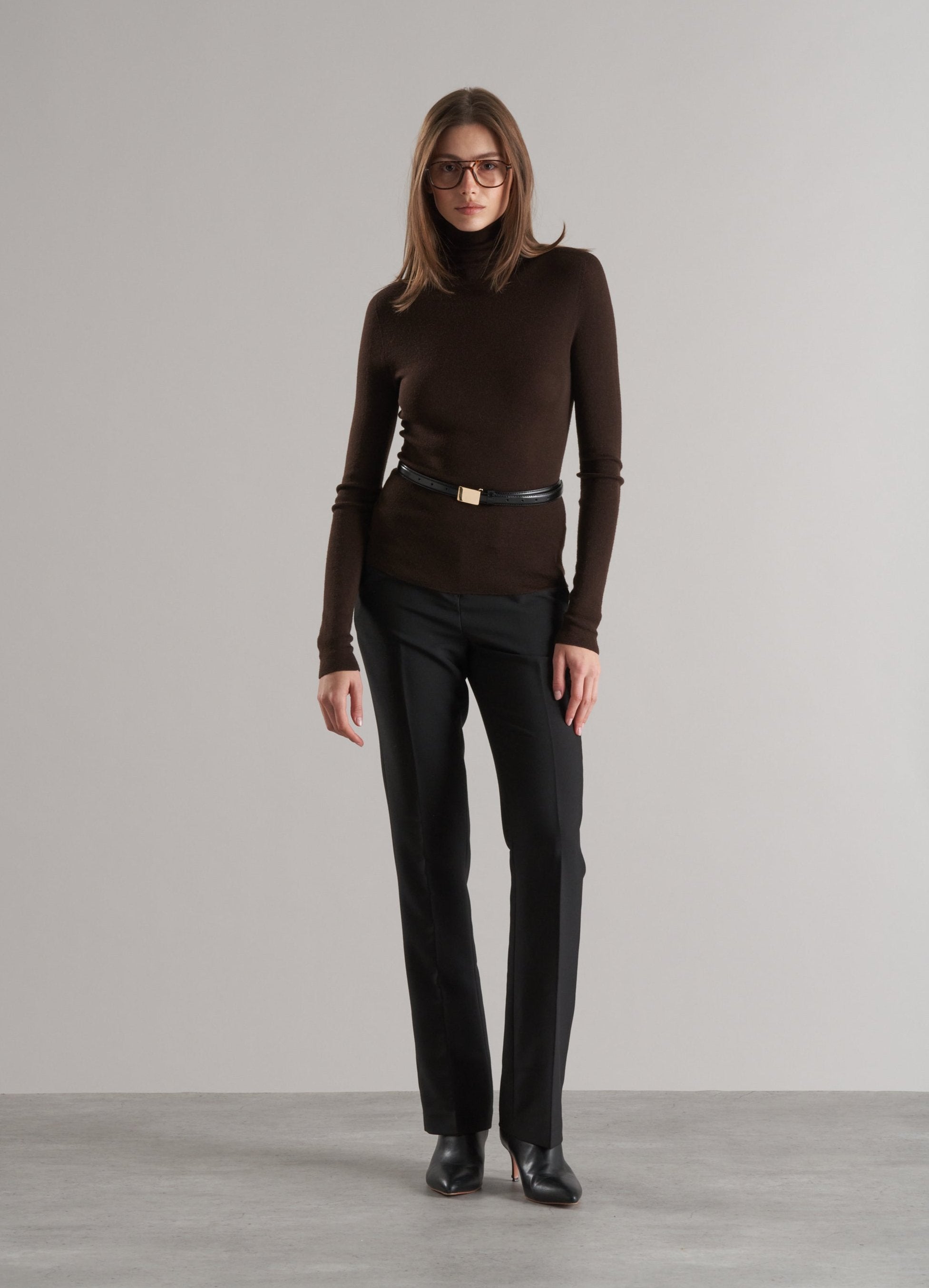 Mol Ultra Thin Merino Turtleneck Cocoa
