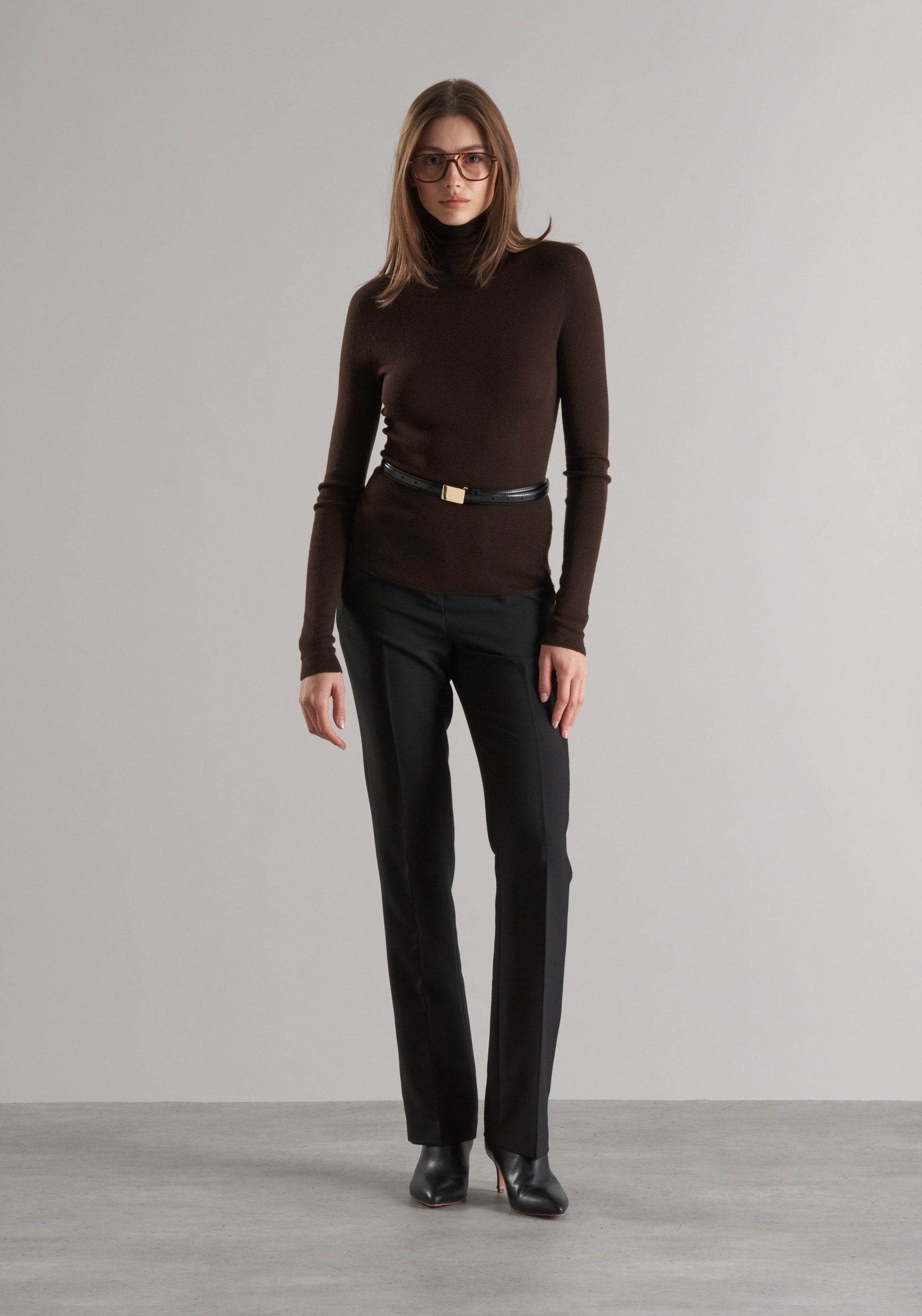Mol Ultra Thin Merino Turtleneck Cocoa