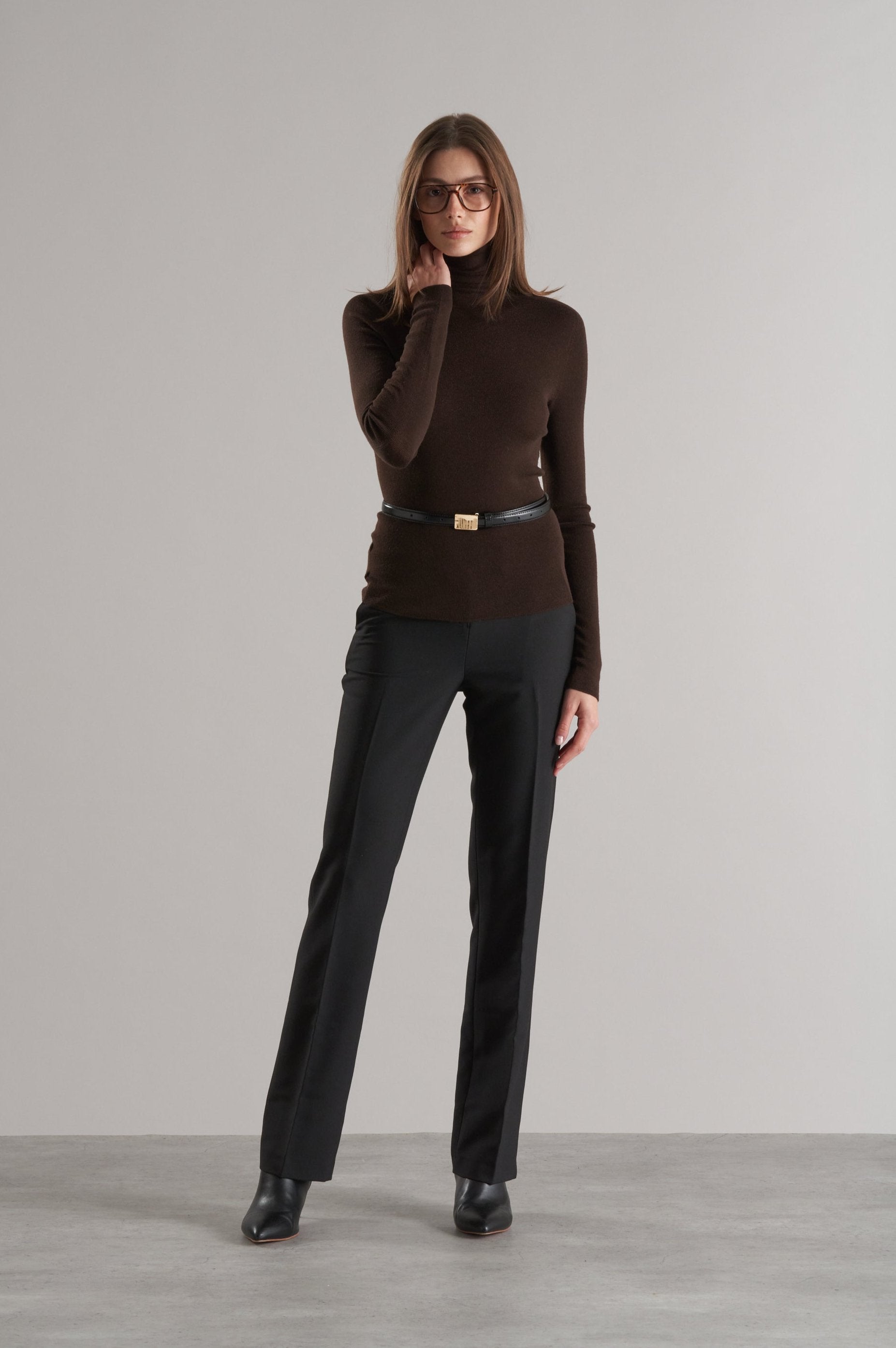 Mol Ultra Thin Merino Turtleneck Cocoa