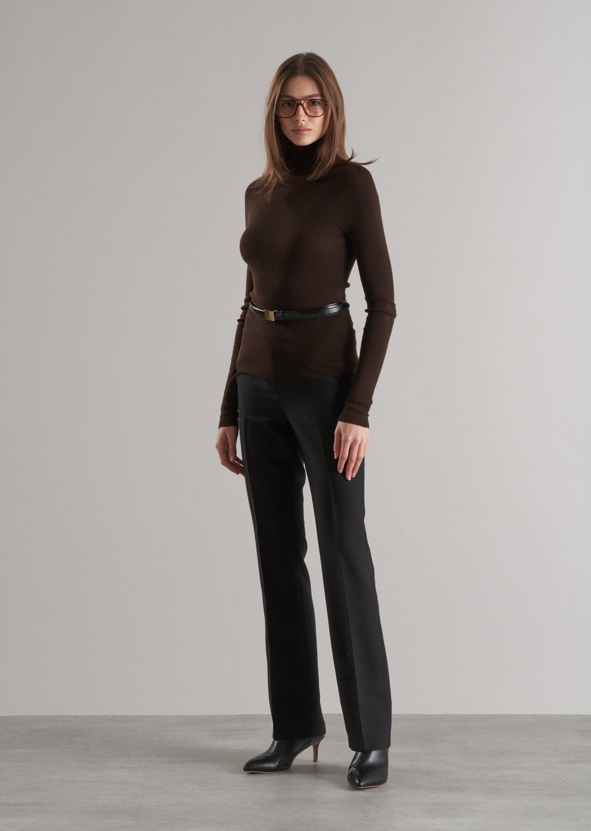 Mol Ultra Thin Merino Turtleneck Cocoa