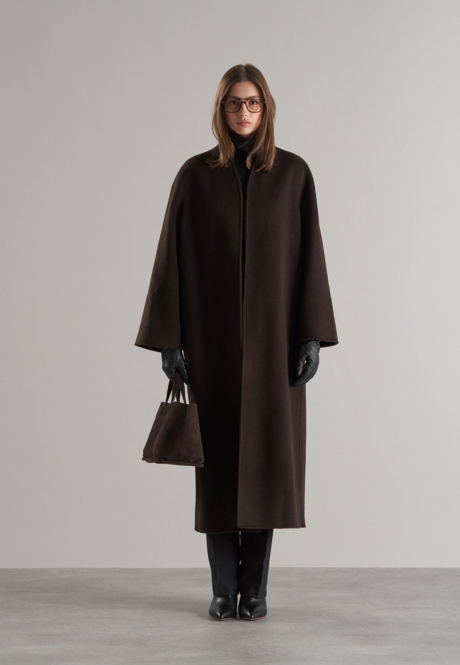 Tala Wool Coat with Scarf Espresso