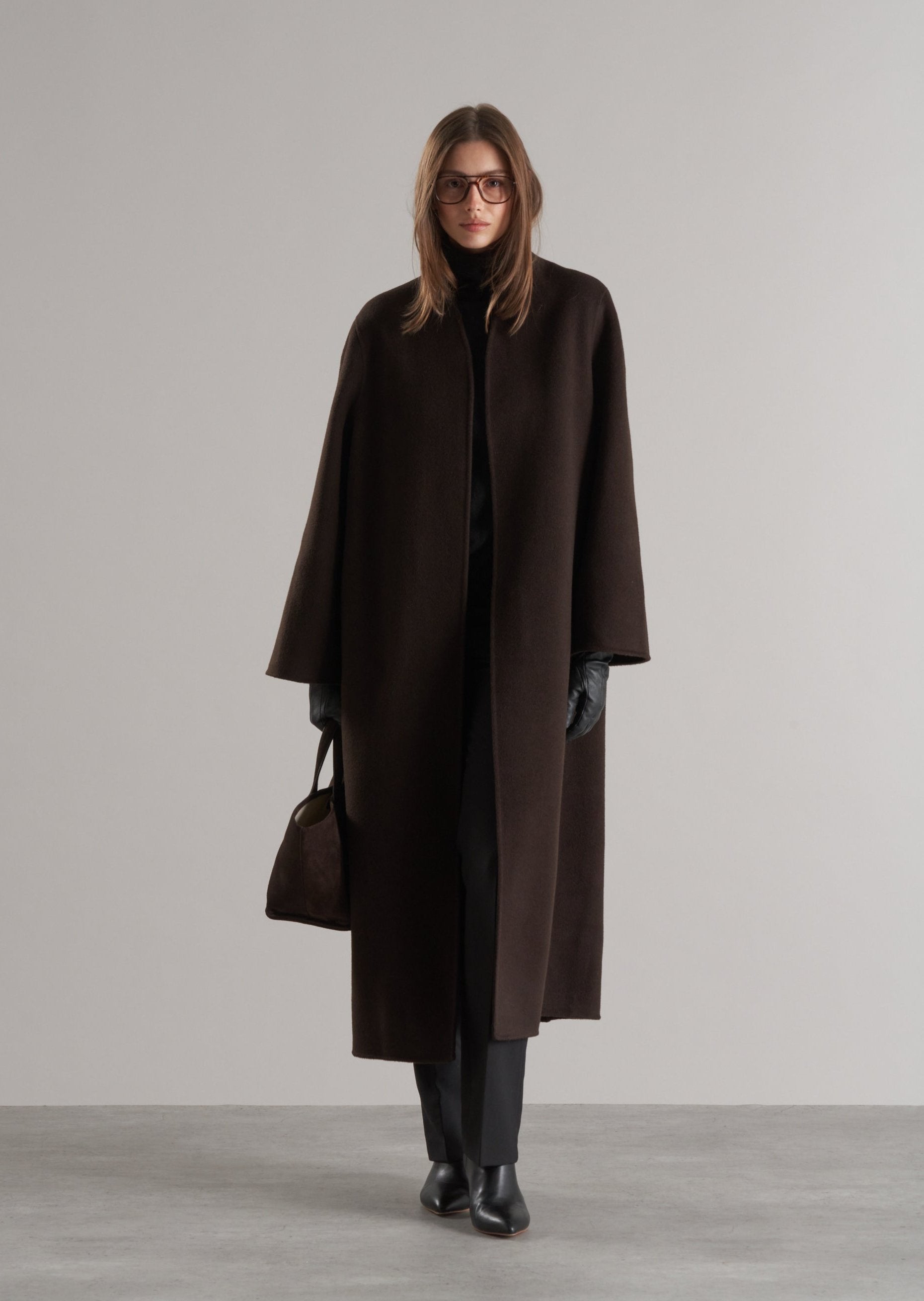 Tala Wool Coat with Scarf Espresso