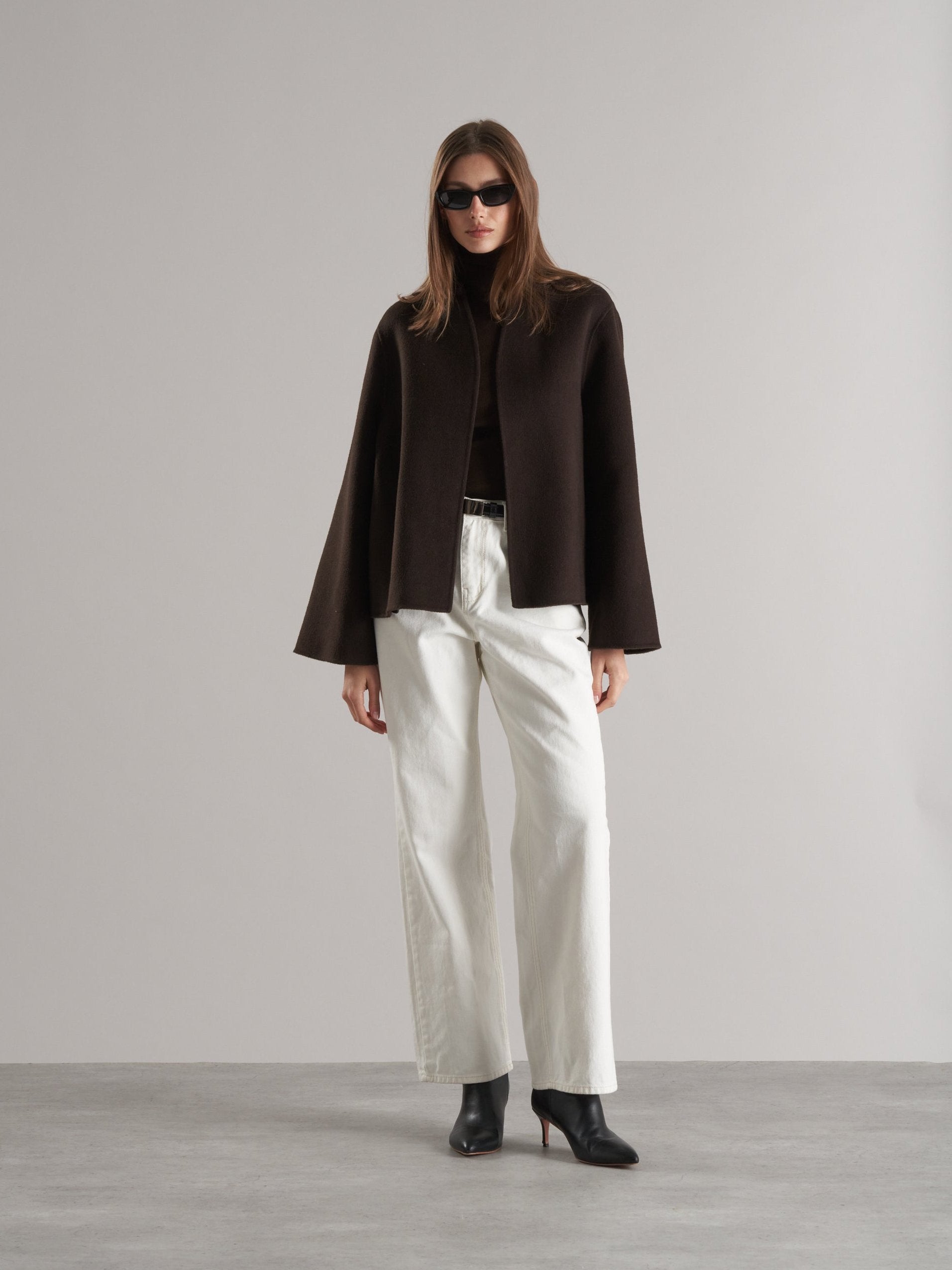 Tala Wool Jacket with Scarf Espresso – MARCÉLA LONDON