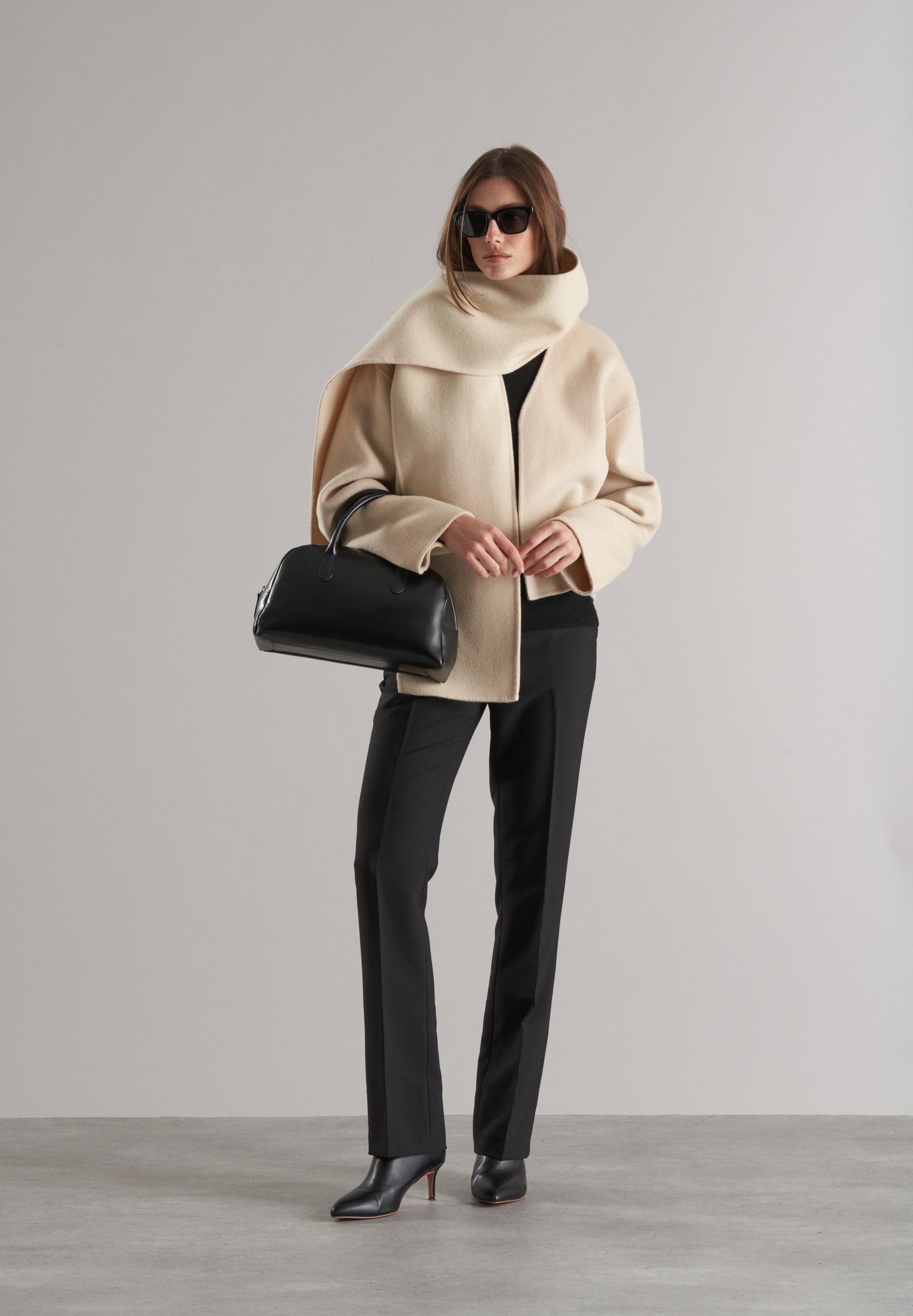 Tol Wool Jacket with Scarf Buttermilk