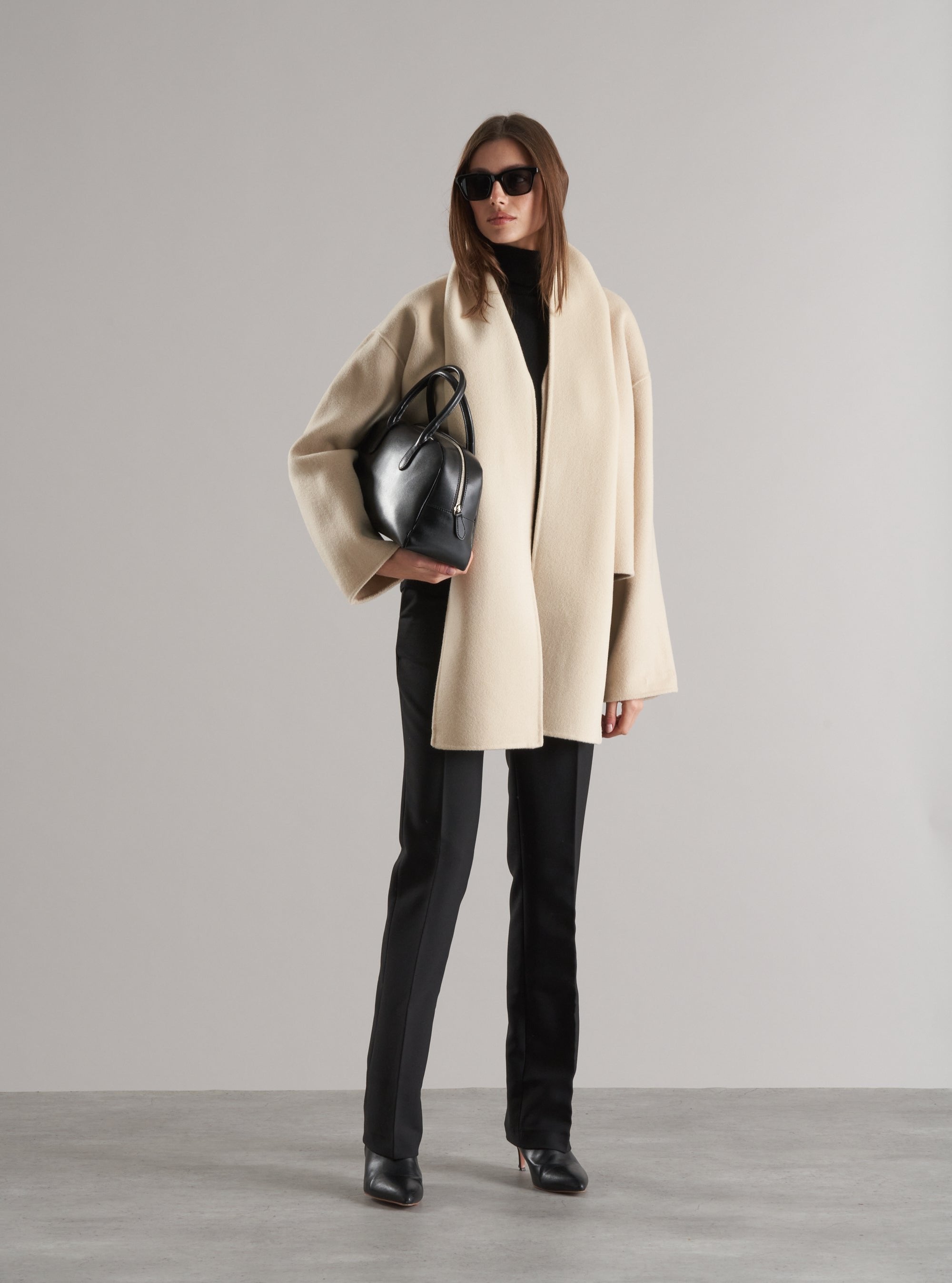 Tol Wool Jacket with Scarf Buttermilk