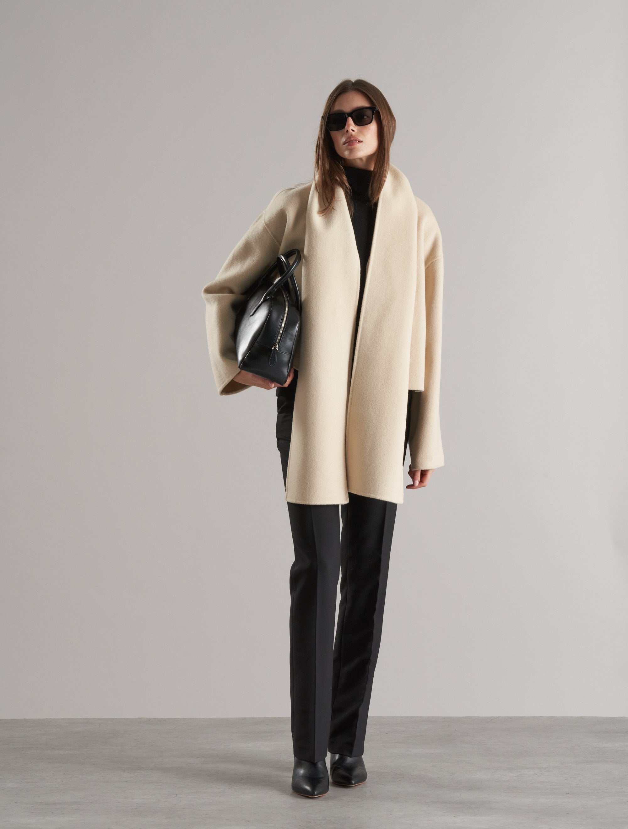 Tol Wool Jacket with Scarf Buttermilk