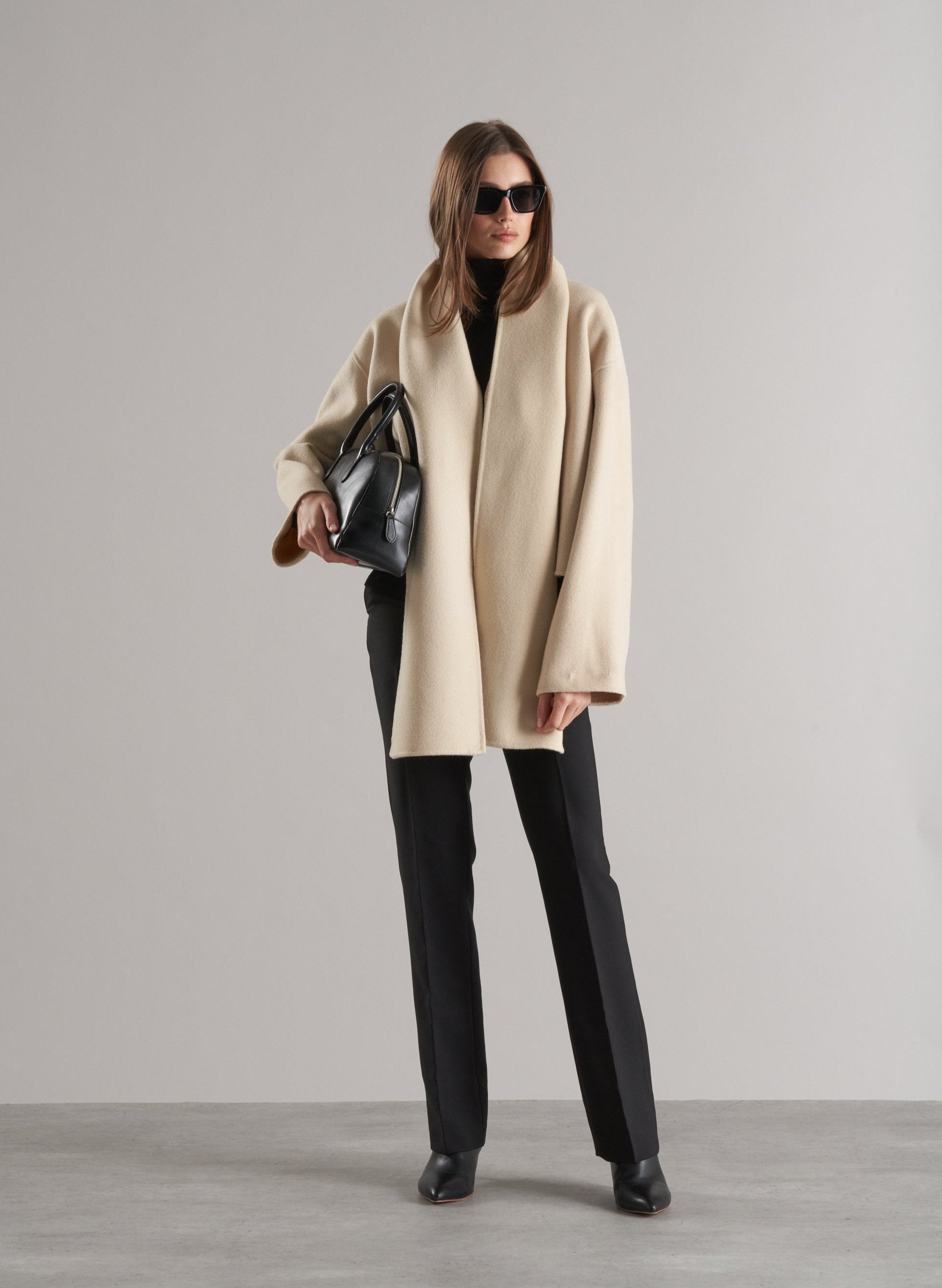 Tol Wool Jacket with Scarf Buttermilk