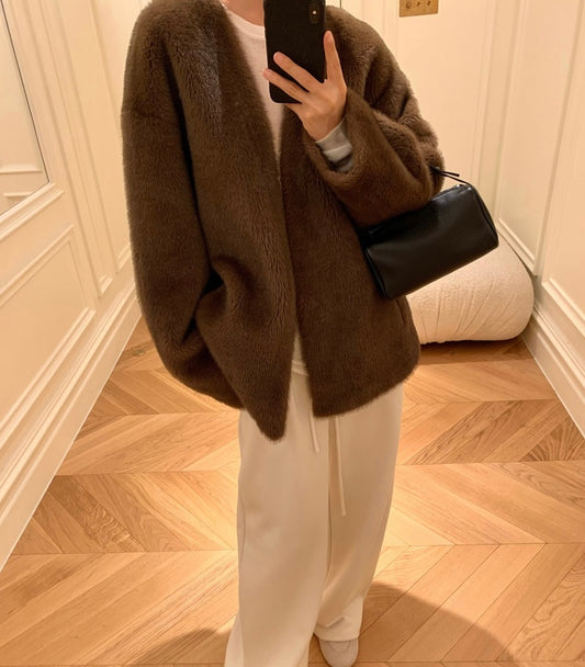 Dera Faux Fur Jacket Chocolate