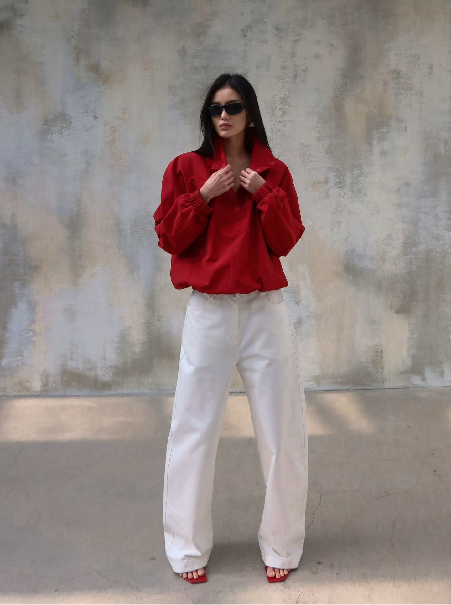 Flore Technical Windbreaker Red