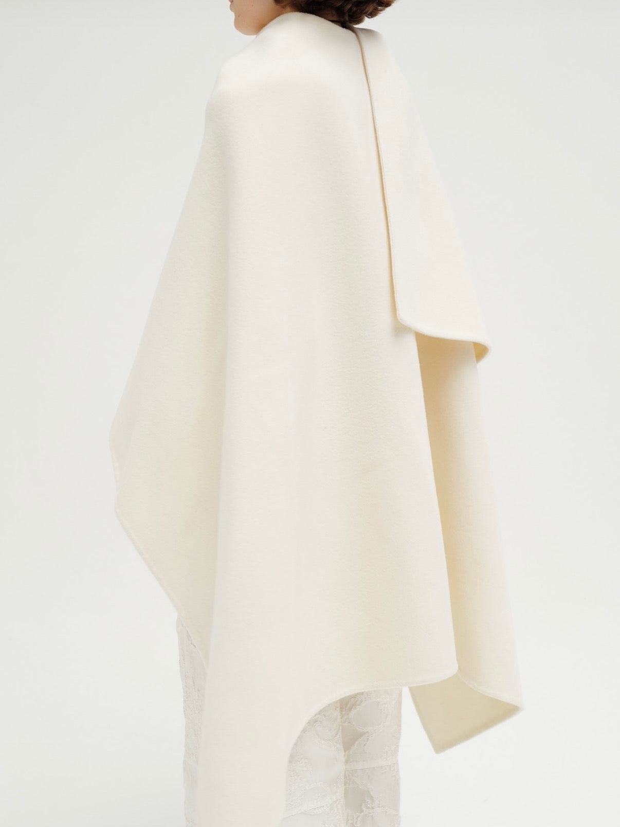 Nova Doublé Cashmere Blend Cape Ivory (Long)