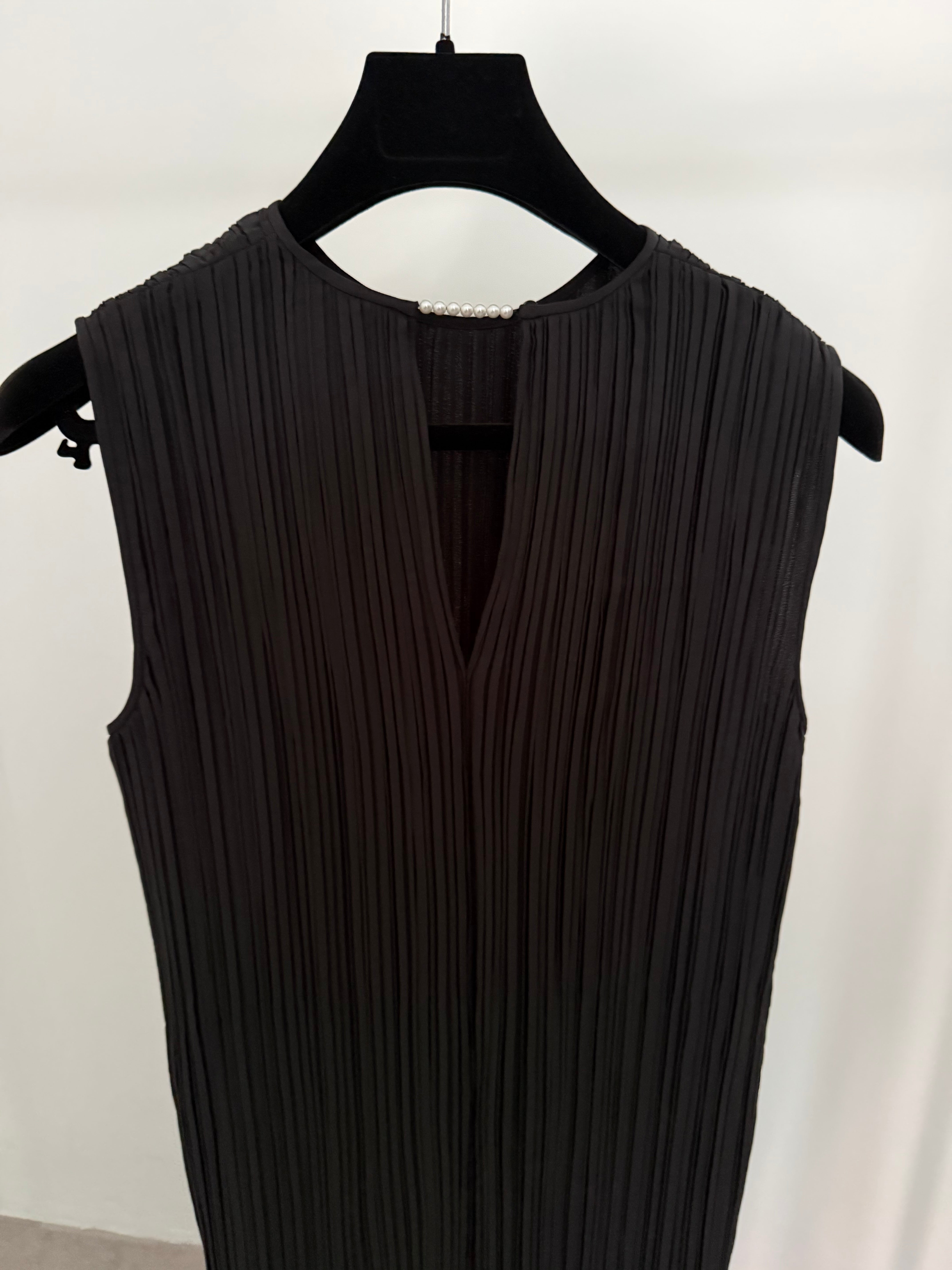 Silk Plisse Tunic Black