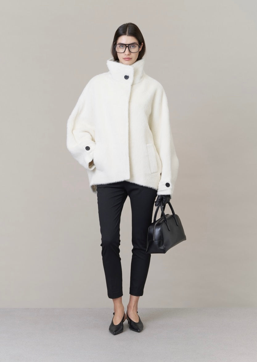 Ava Suri Alpaca Cape Jacket Ivory
