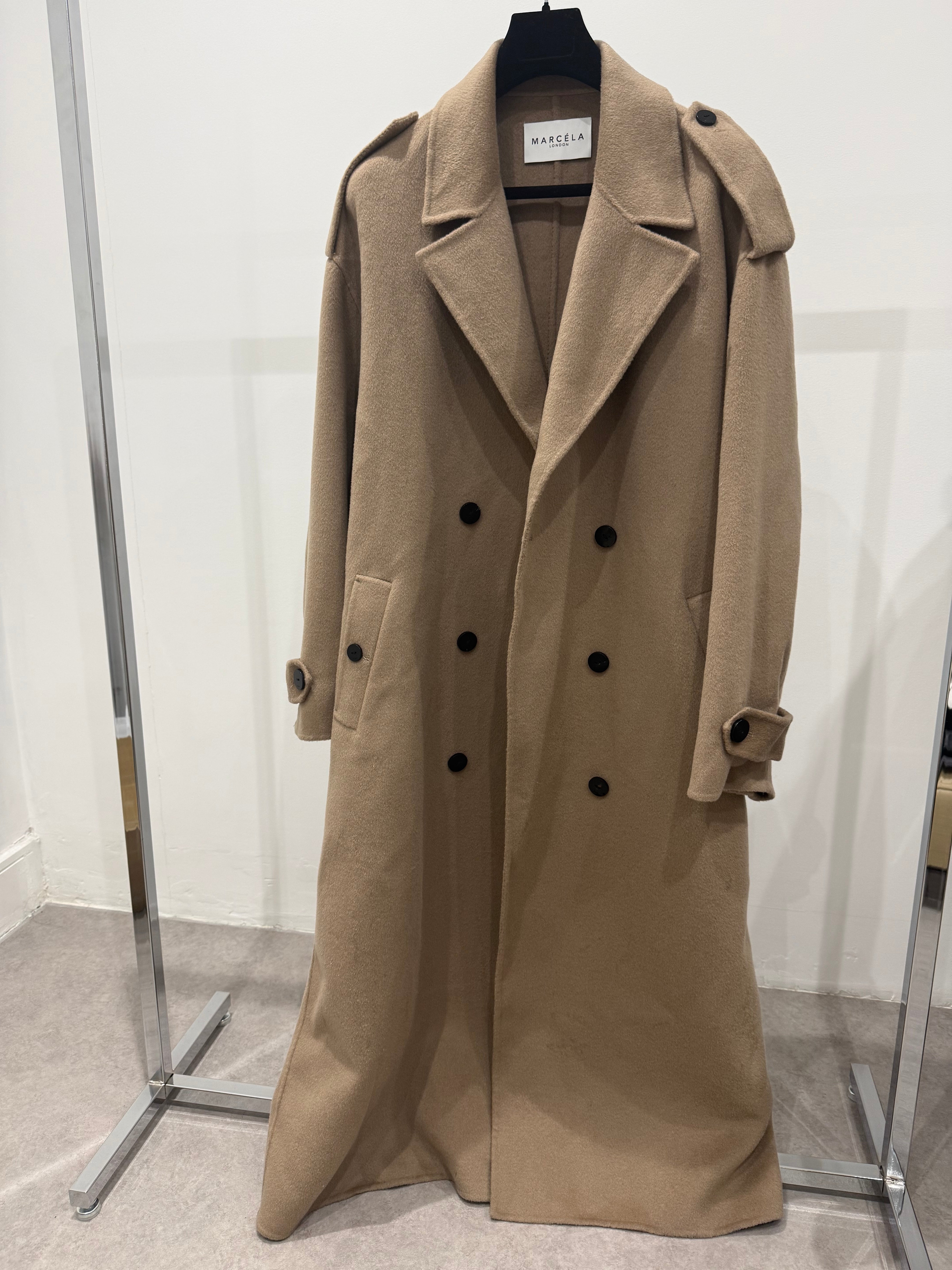 Wool Cashmere Trench Coat Soft Camel