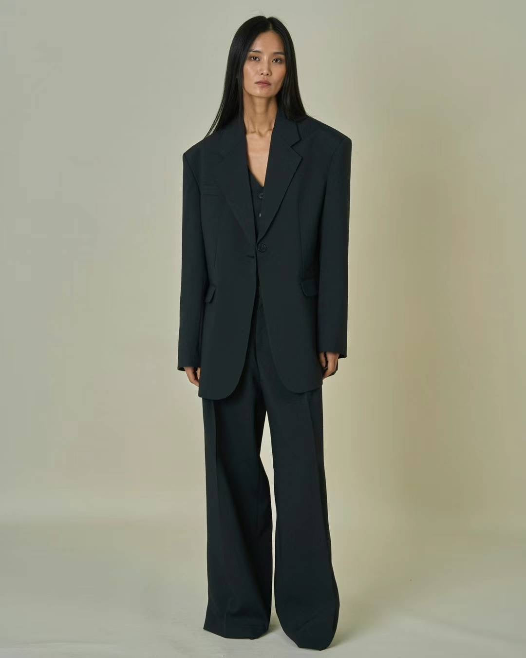 Valentina Pintuck Trousers Black