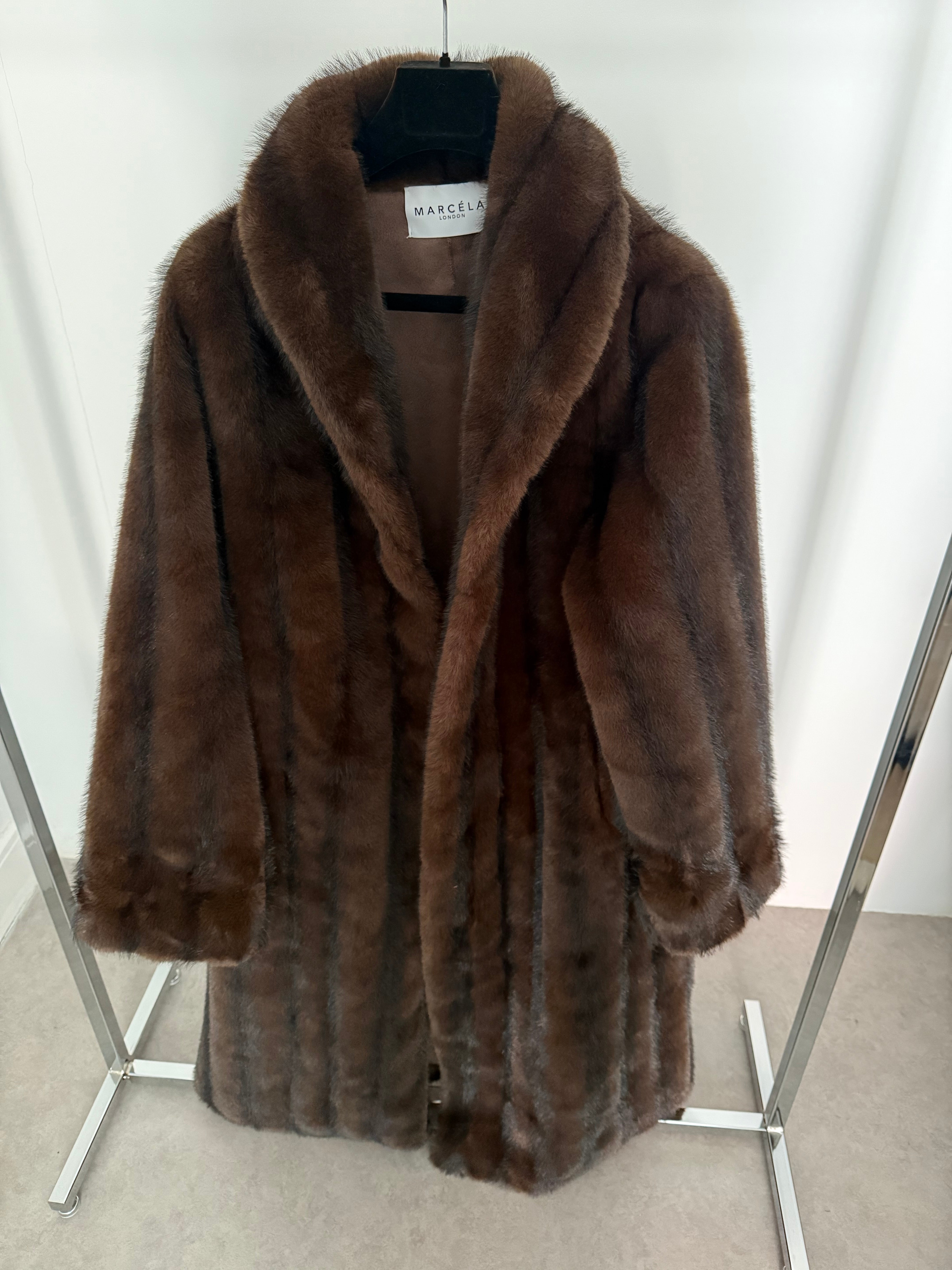 Faux Fur Coat Walnut