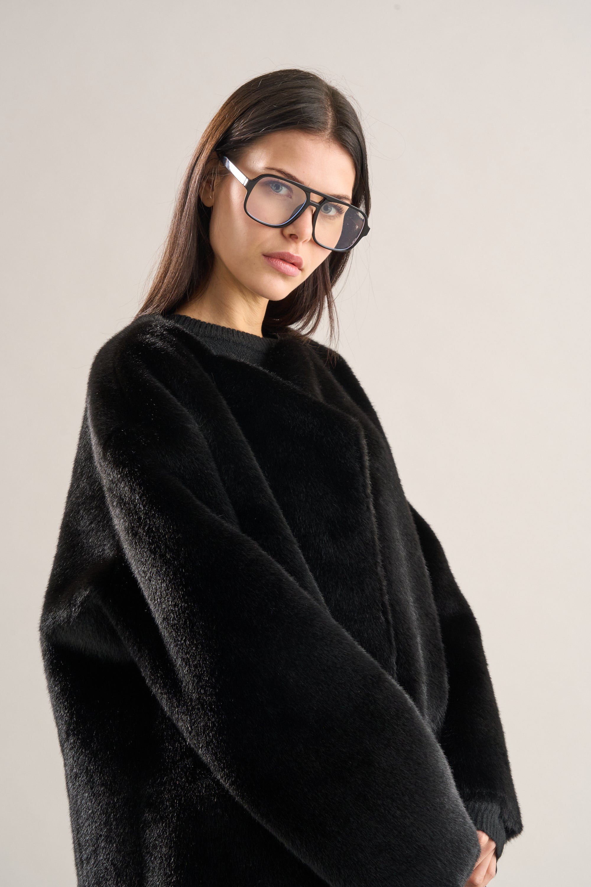 Mimi Faux Fur Coat Jet