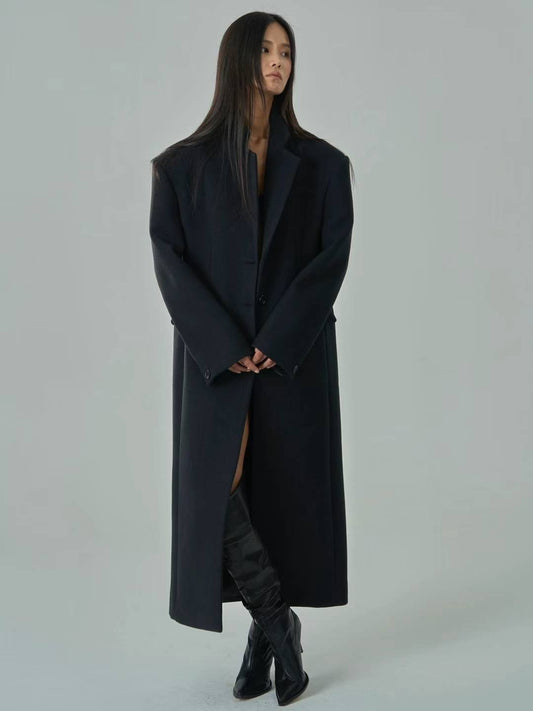 Robyn Wool Blend Overcoat Black