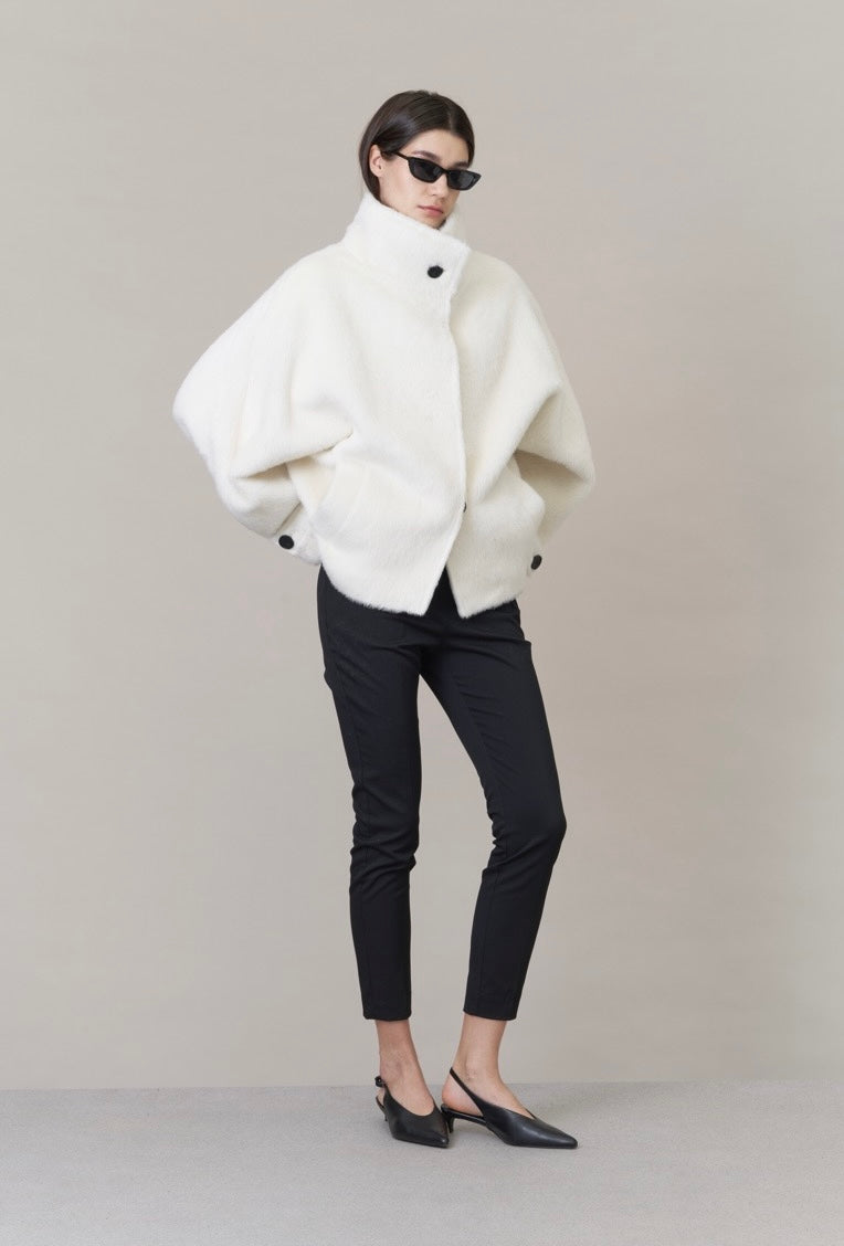 Ava Suri Alpaca Cape Jacket Ivory