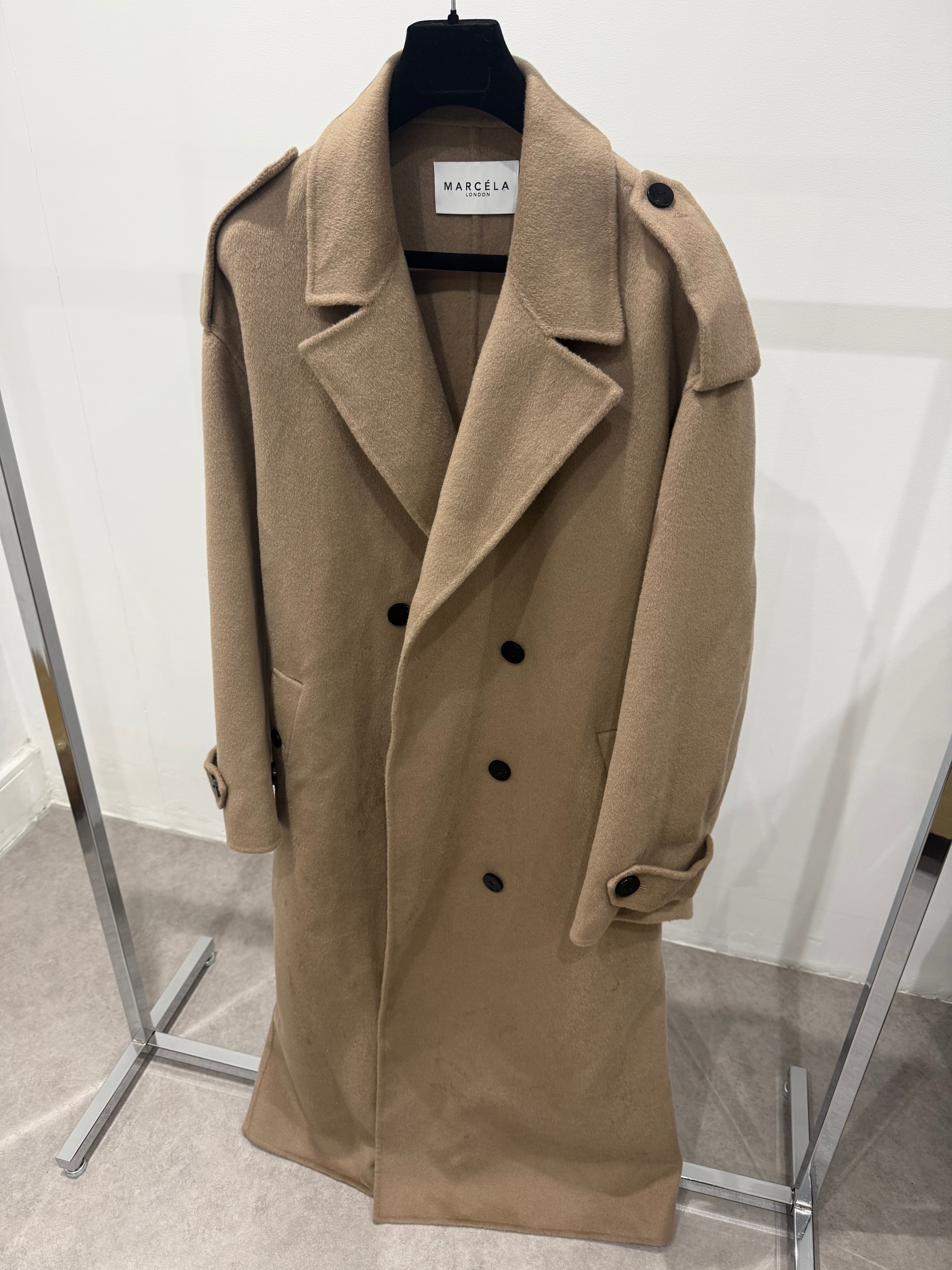 Wool Cashmere Trench Coat Soft Camel