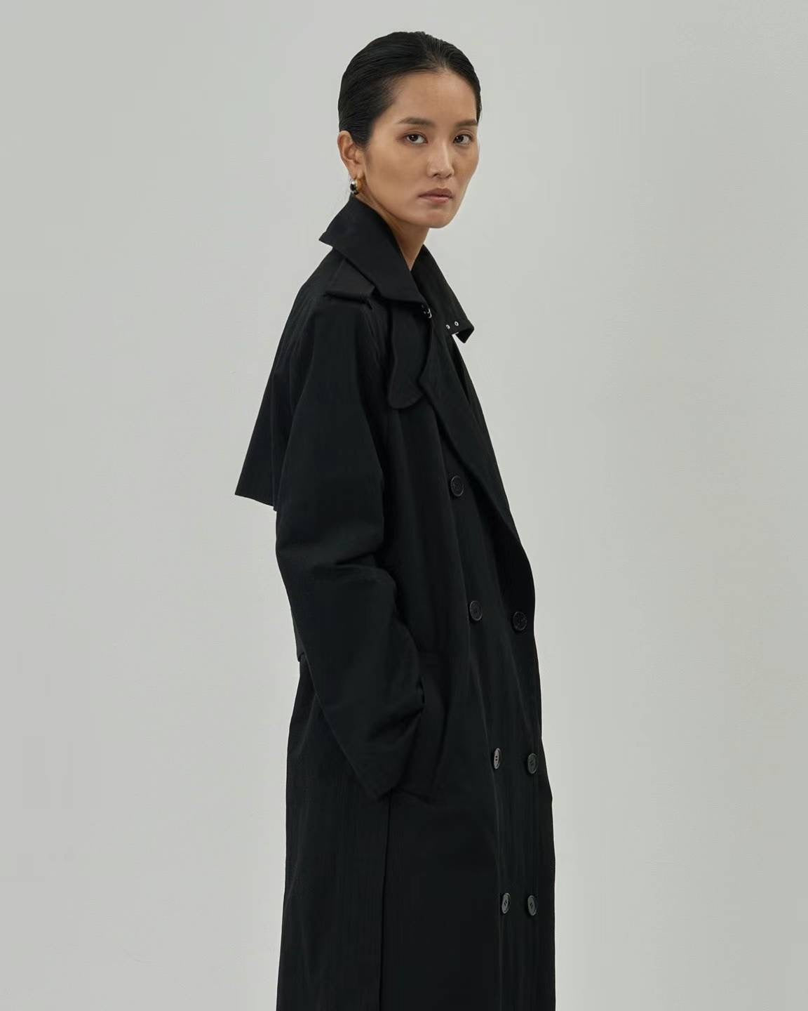 Kava Trench Coat Black