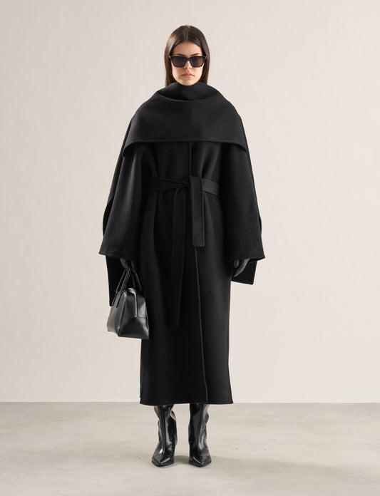 Cashmere Blend Doublé Scarf Onyx