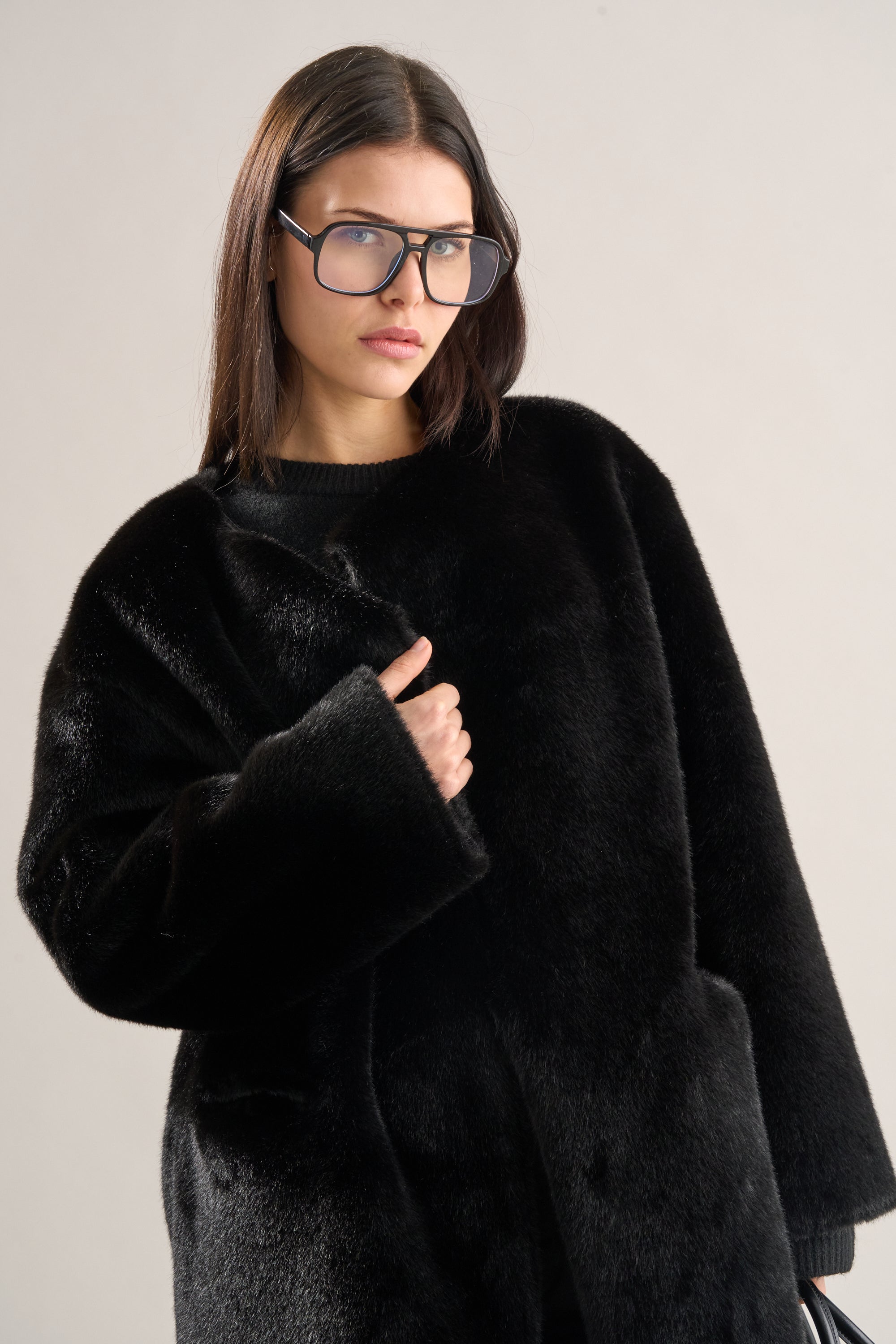 Mimi Faux Fur Coat Jet
