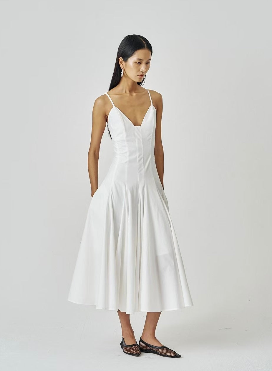 Selma Cotton Blend Dress Ivory