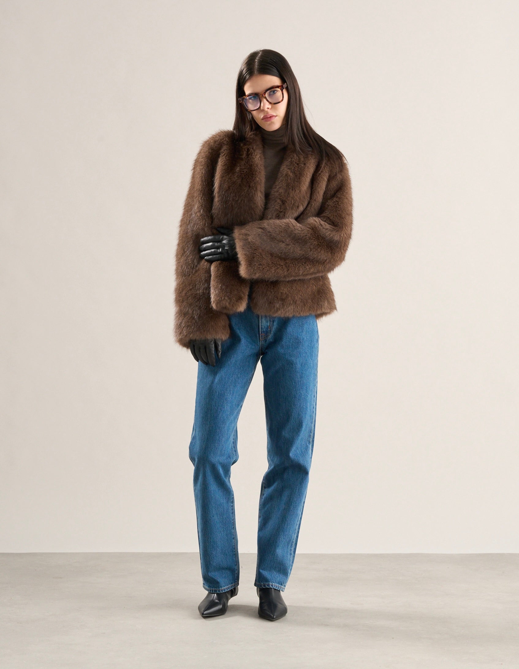 Lana Faux Fur Jacket Mocha
