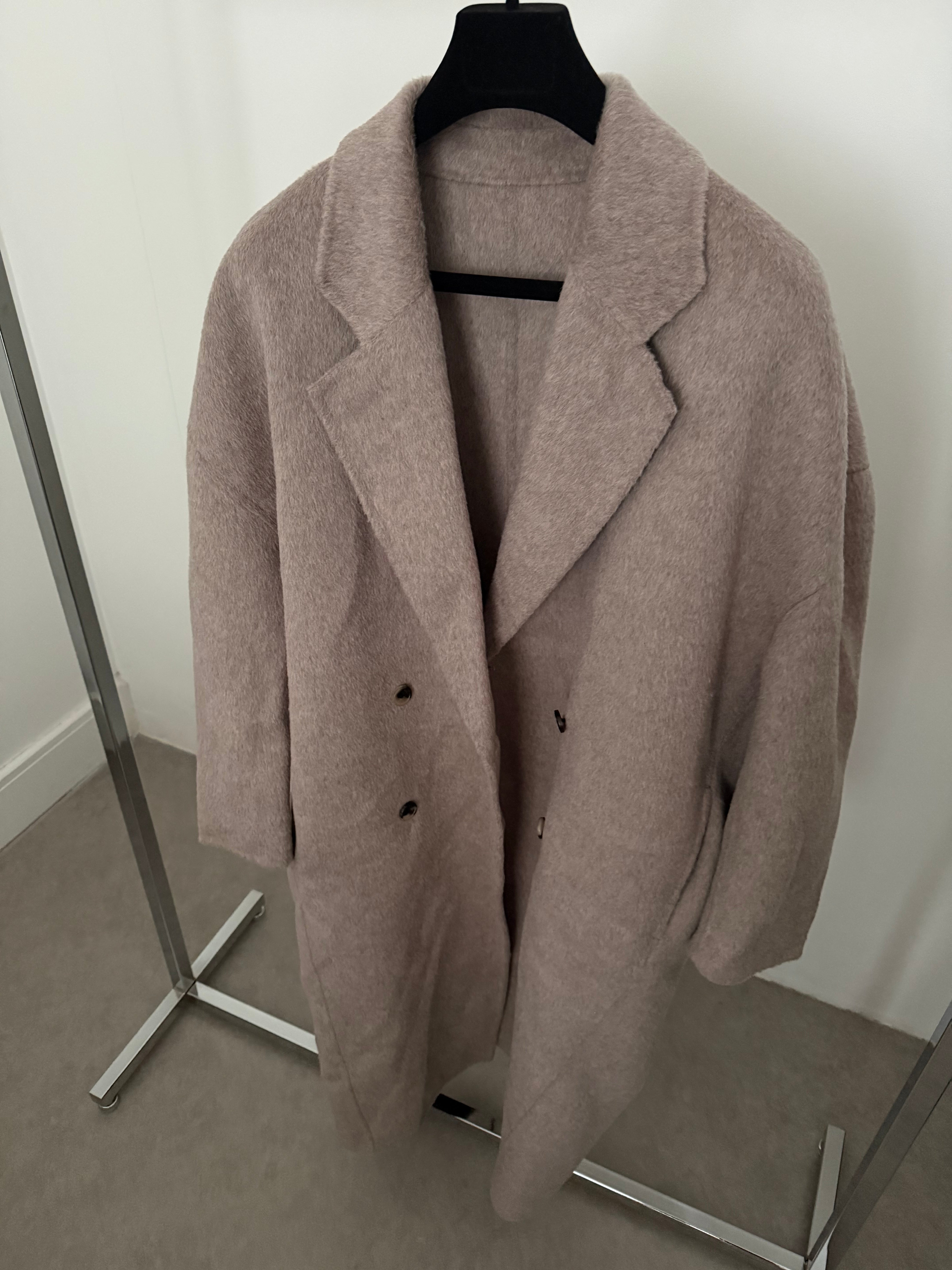 Brushed Wool Coat Taupe