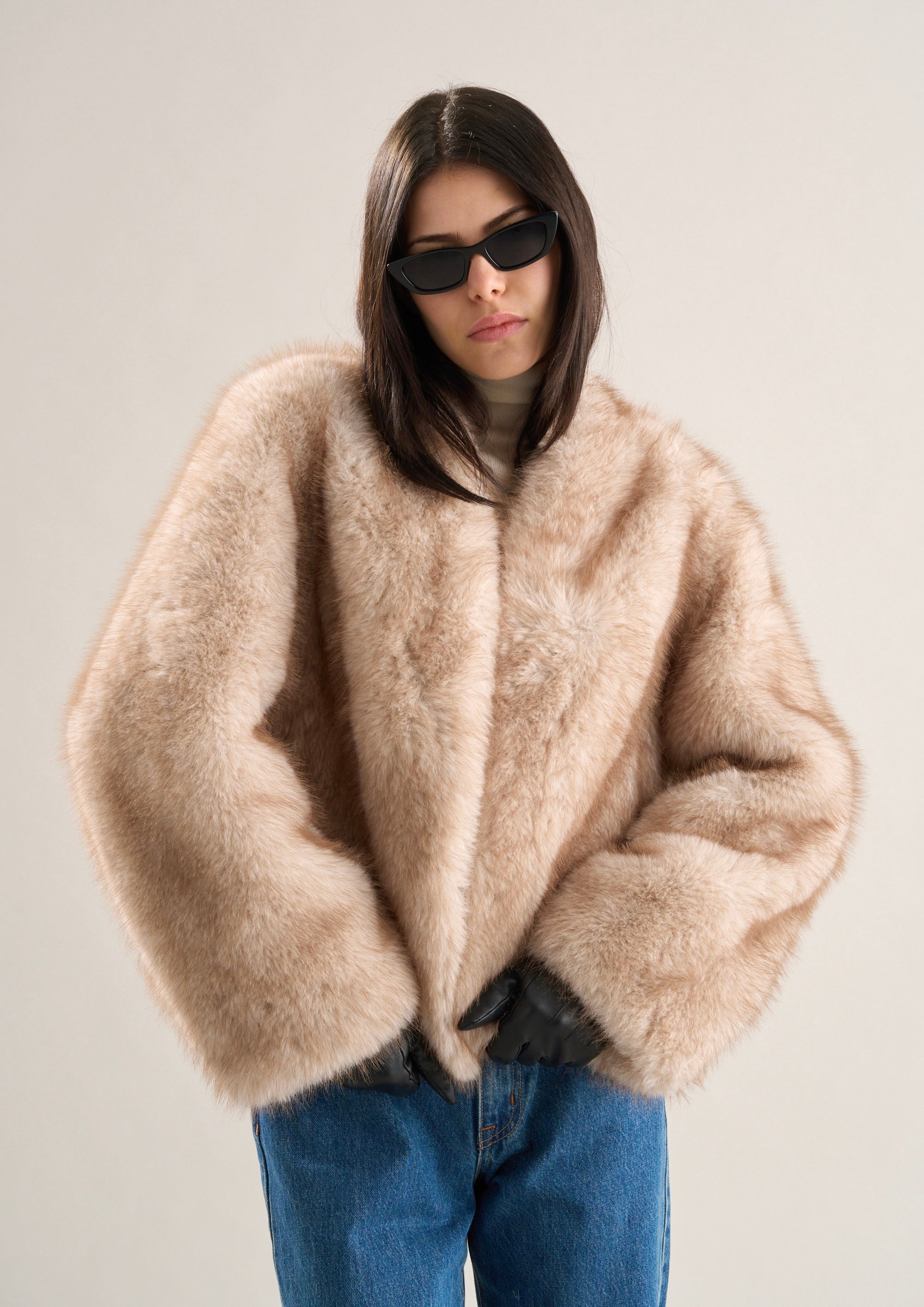 Lana Faux Fur Jacket Crema