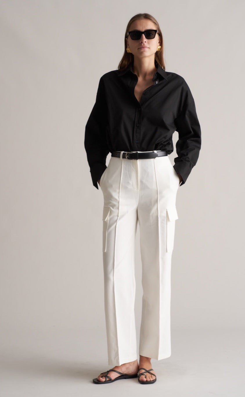 Fina Cargo Trousers Optic White