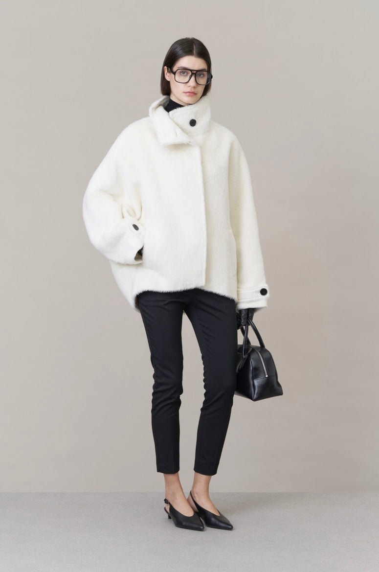 Ava Suri Alpaca Cape Jacket Ivory