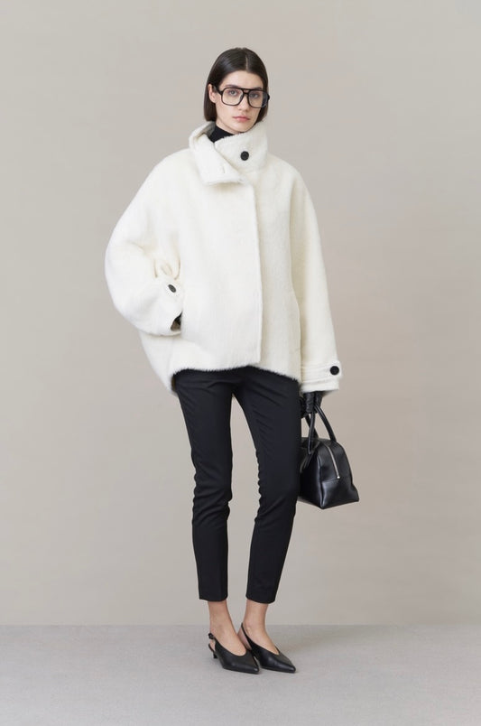 Ava Suri Alpaca Cape Jacket Ivory