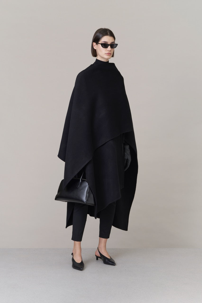 Nova Doublé Cashmere Blend Cape Onyx (Long)