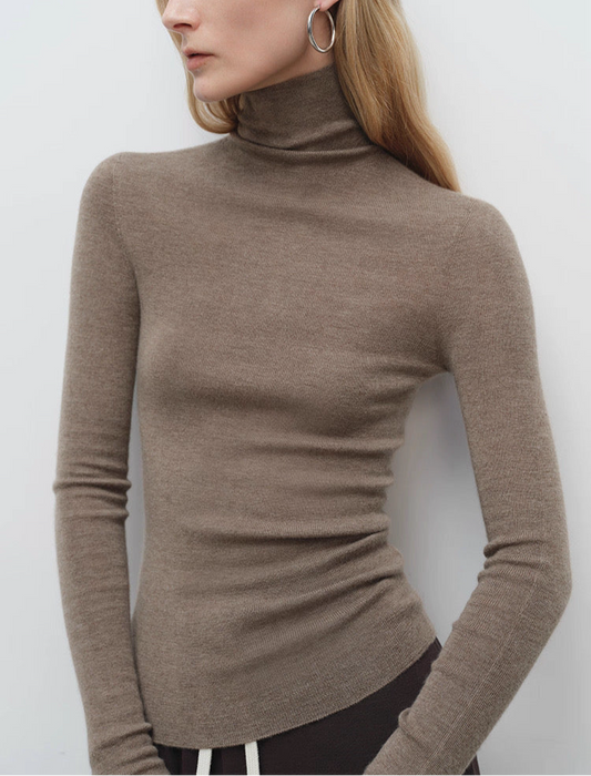 Mol Ultra Thin Merino Turtleneck Khaki