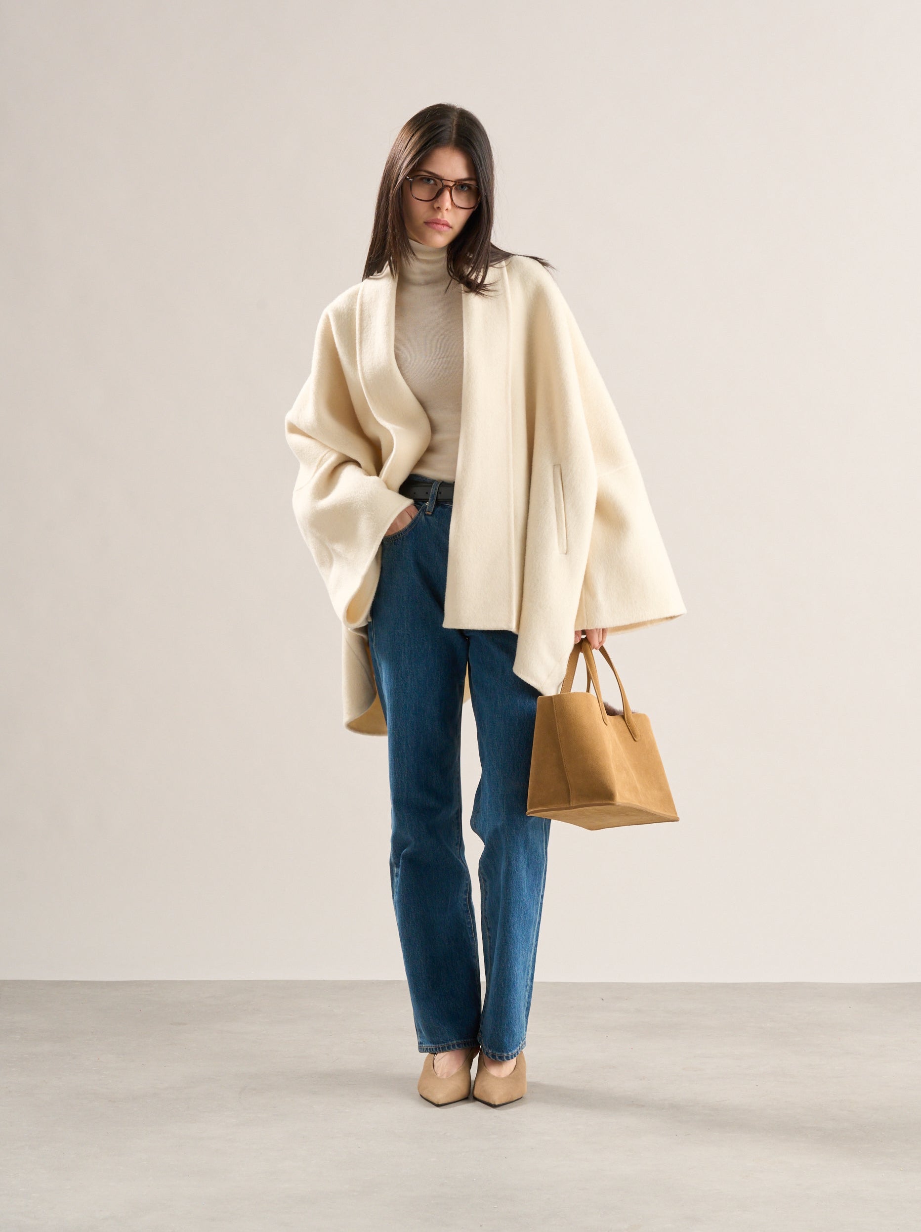 Meo Wool Cape Jacket Ivory