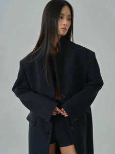 Robyn Wool Blend Overcoat Black