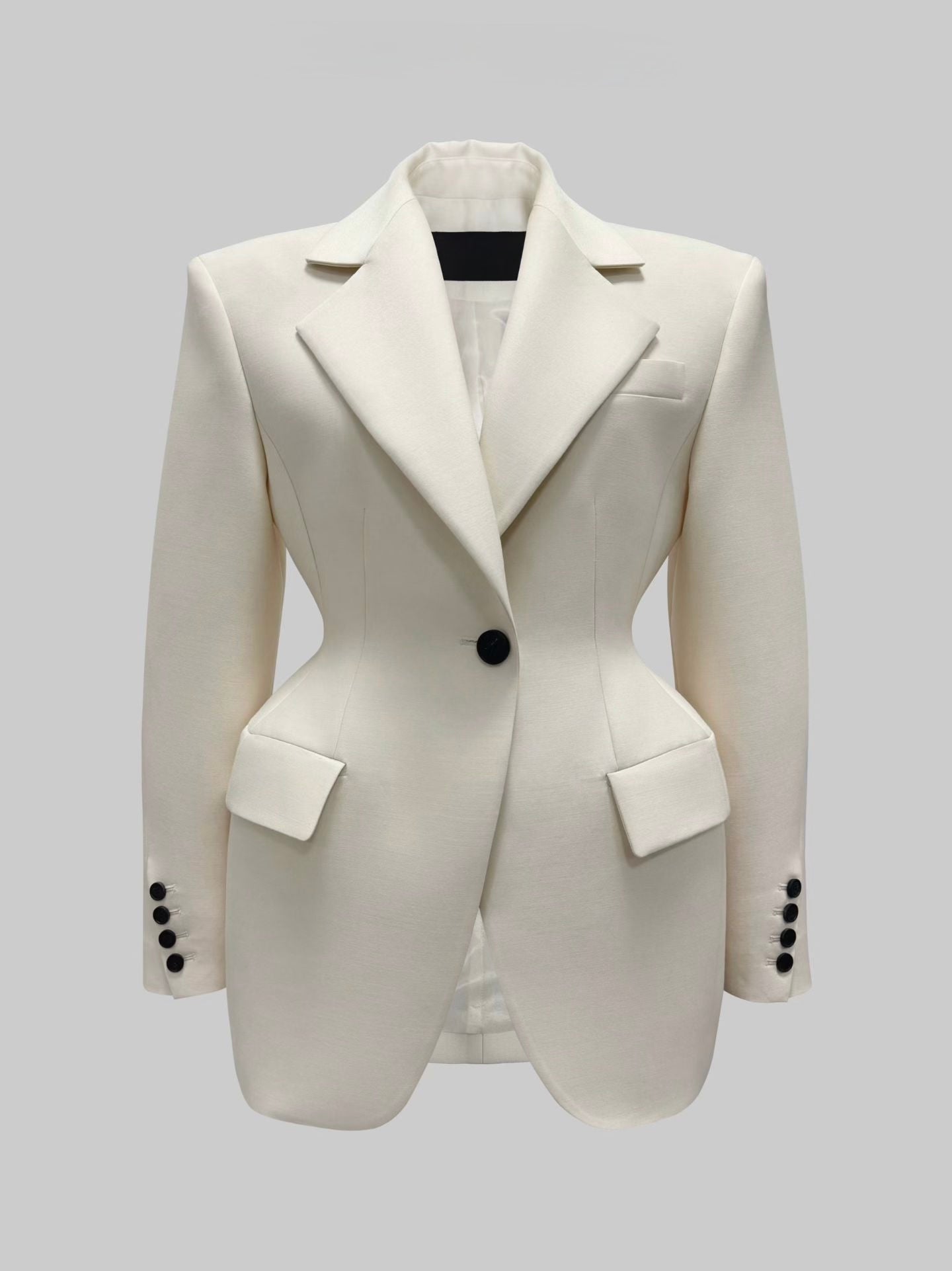 Demar Hourglass Blazer Ecru