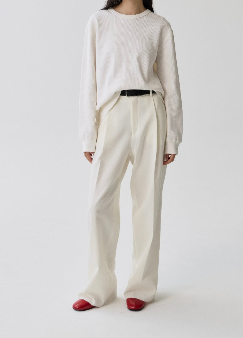 Tova Single Pintuck Trousers Ivory