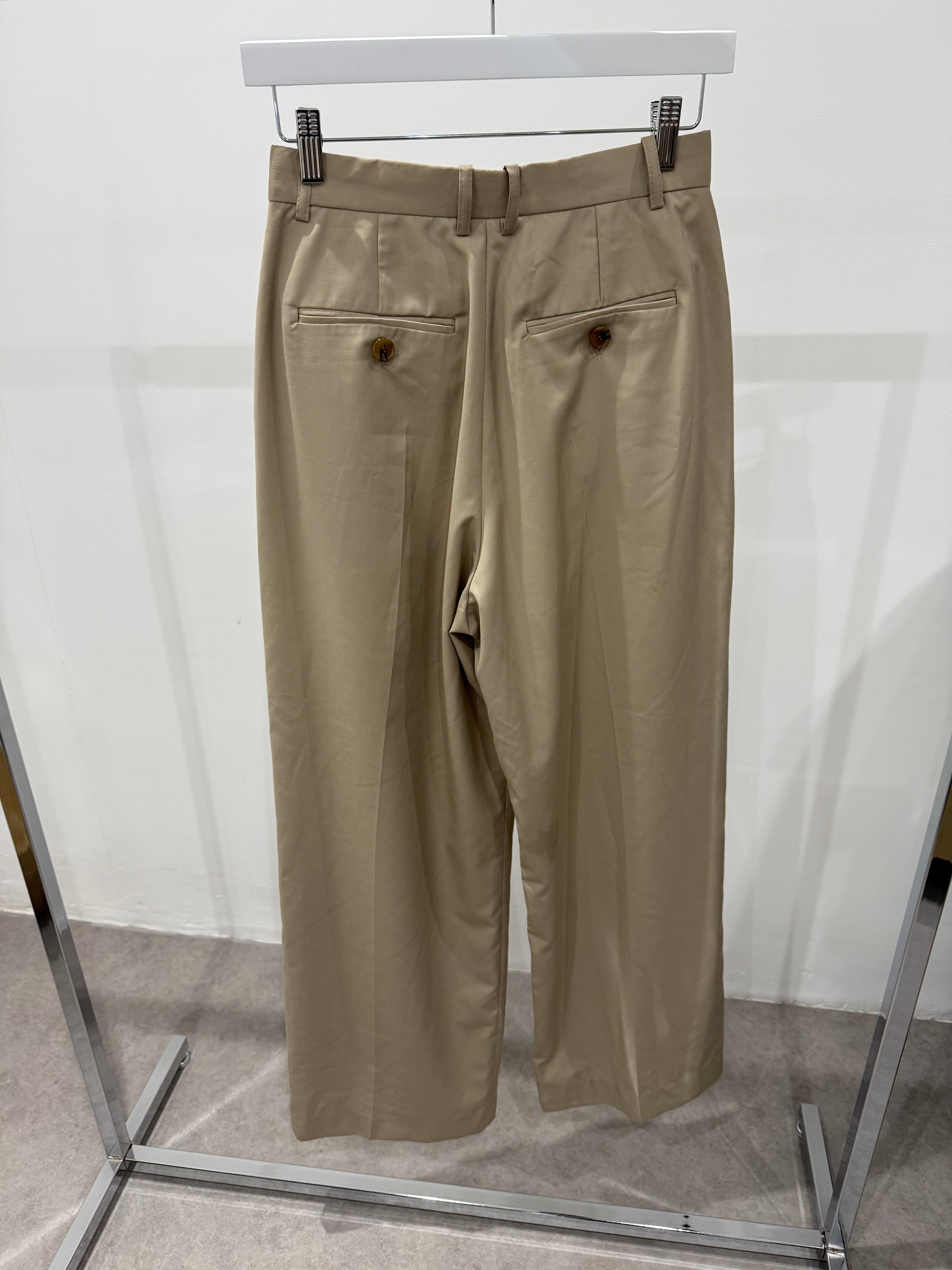 Pintuck Trousers Beige