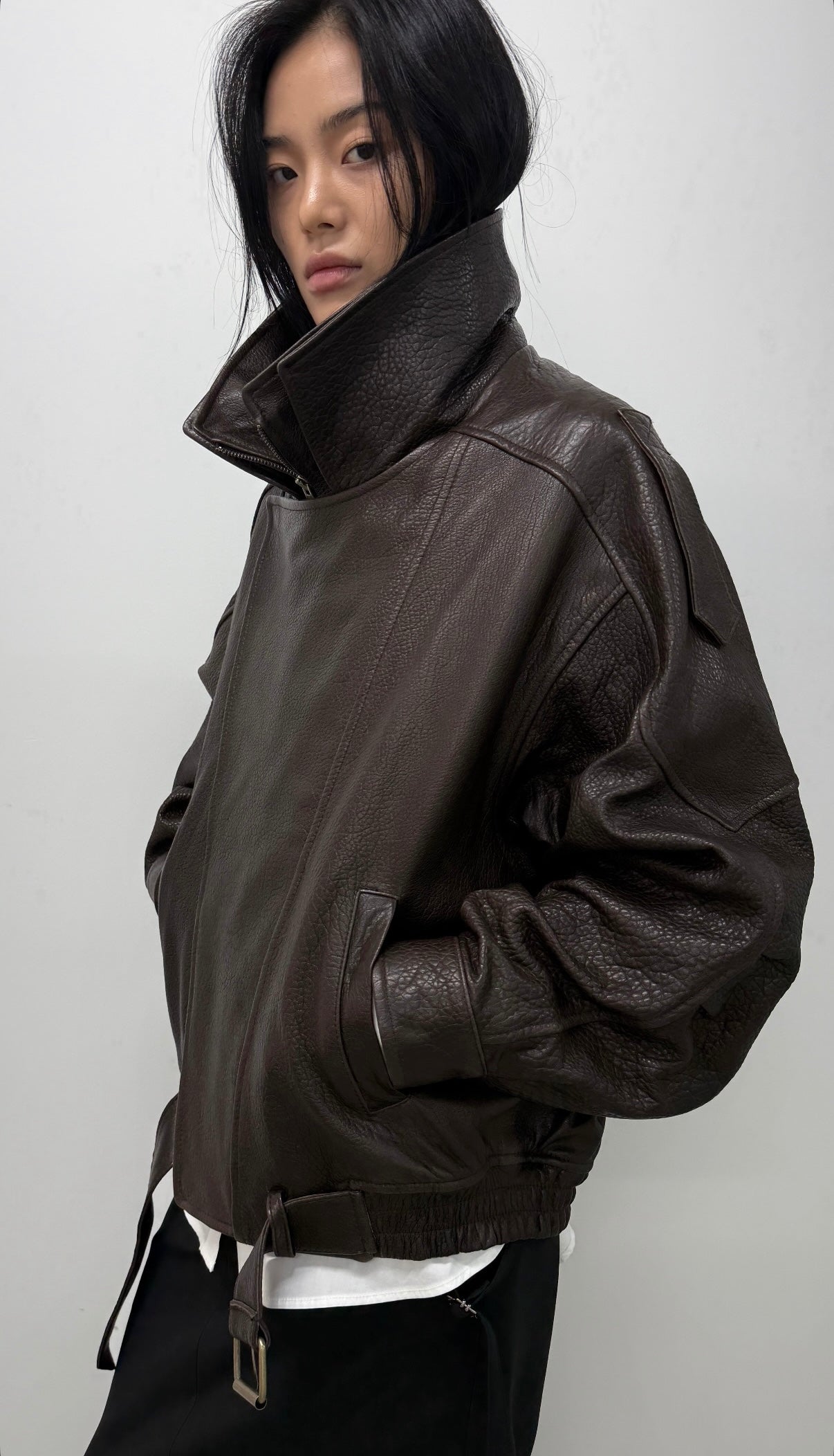 Byra Leather Jacket Brown