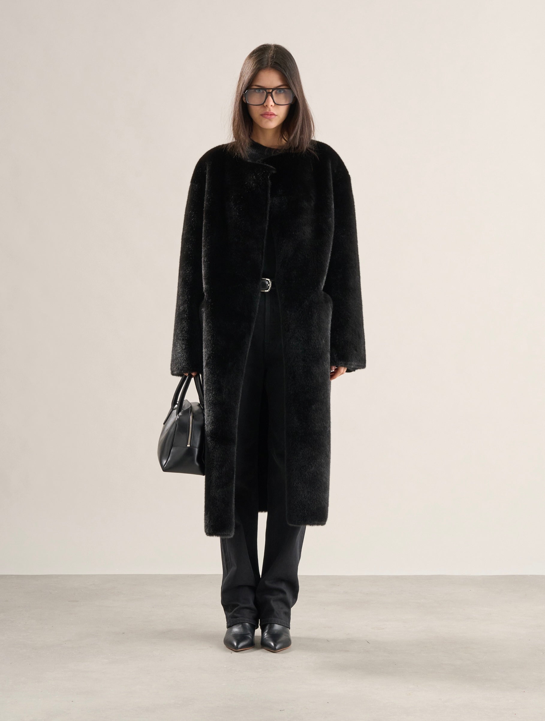 Mimi Faux Fur Coat Jet