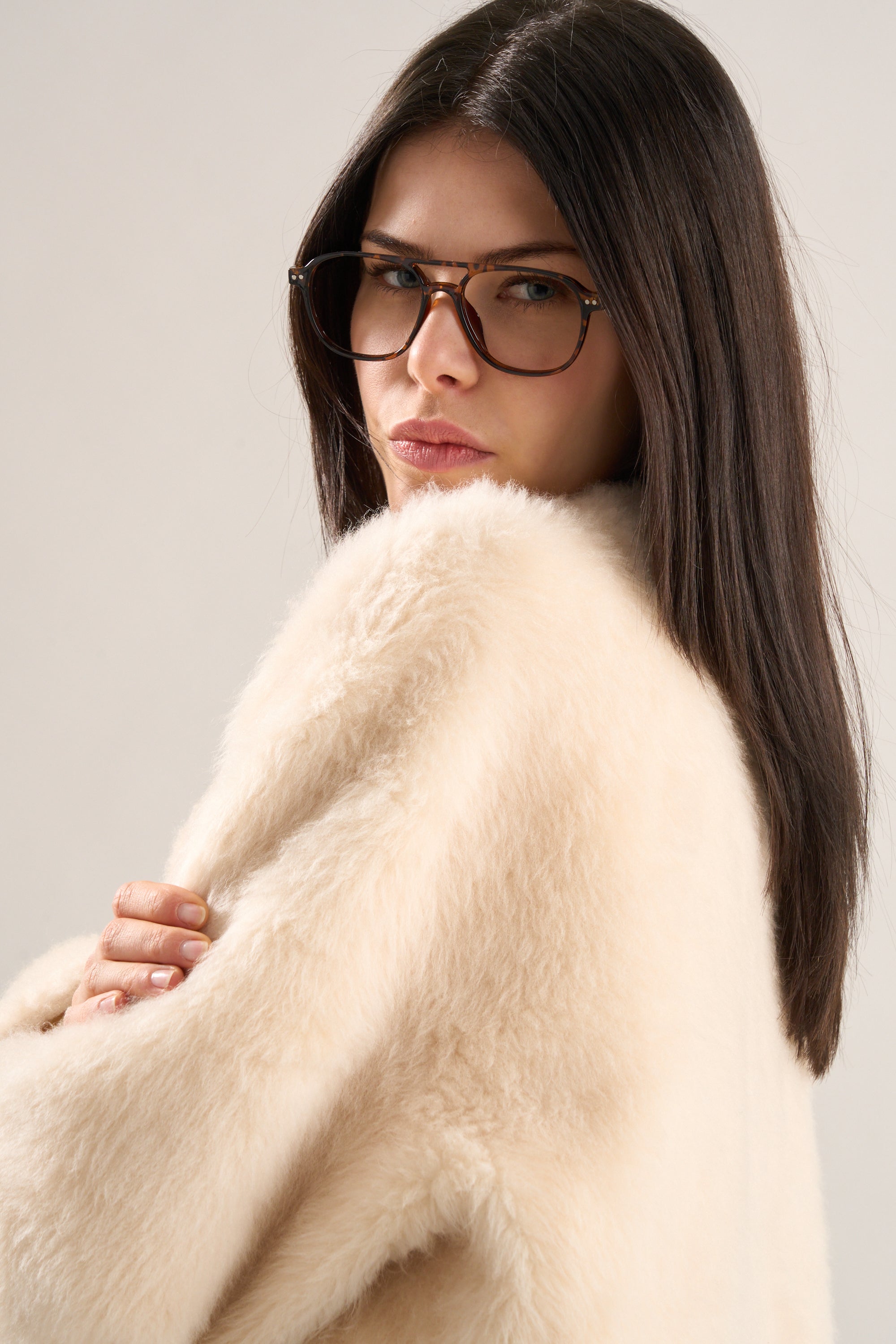 Nora Brushed Wool Coat Snow