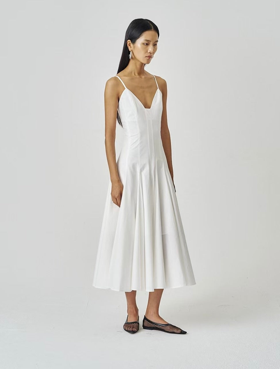 Selma Cotton Blend Dress Ivory