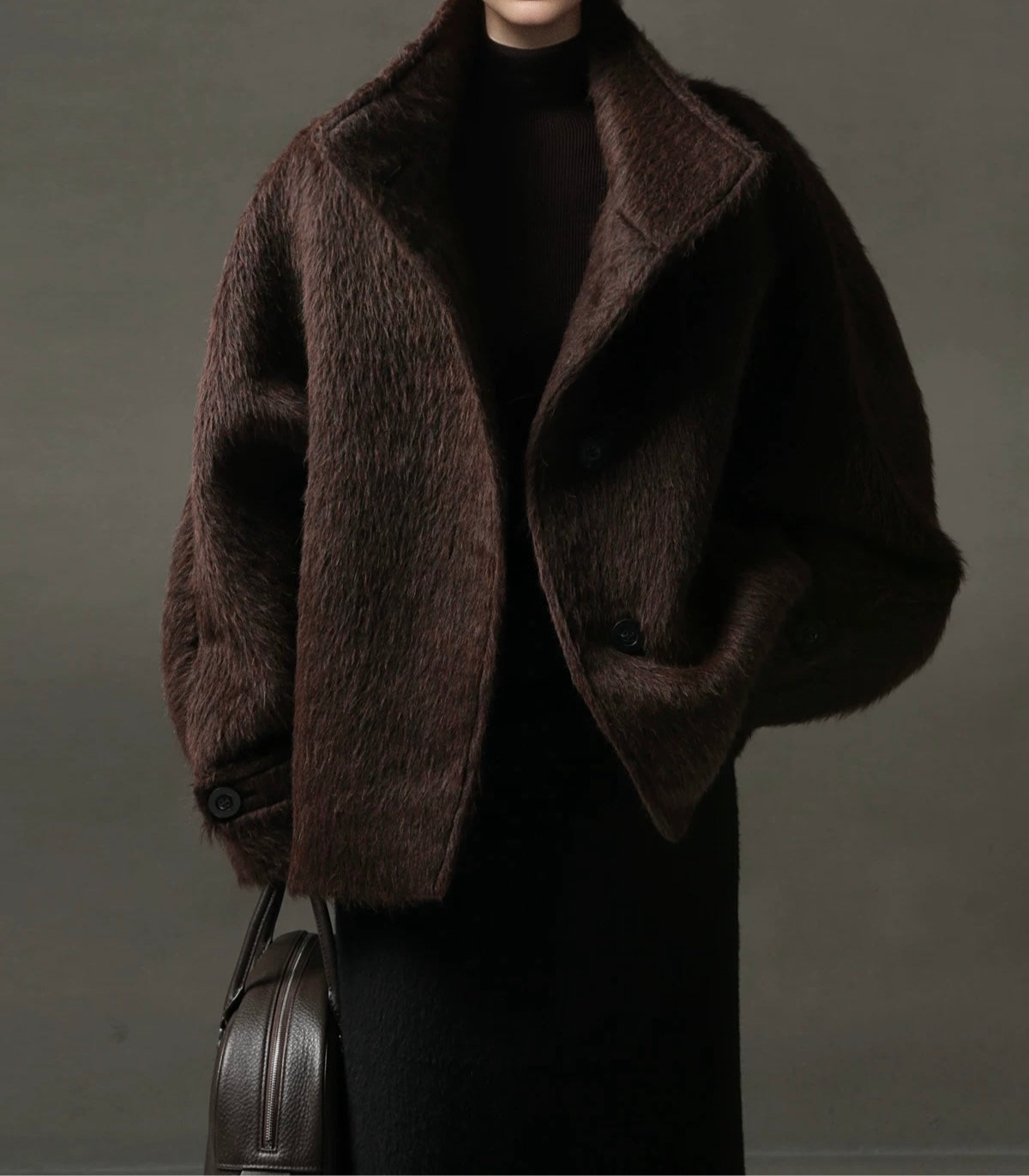 Ava Suri Alpaca Cape Jacket Truffle