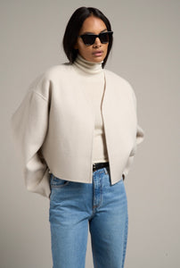 Cropped wool jacket outlet